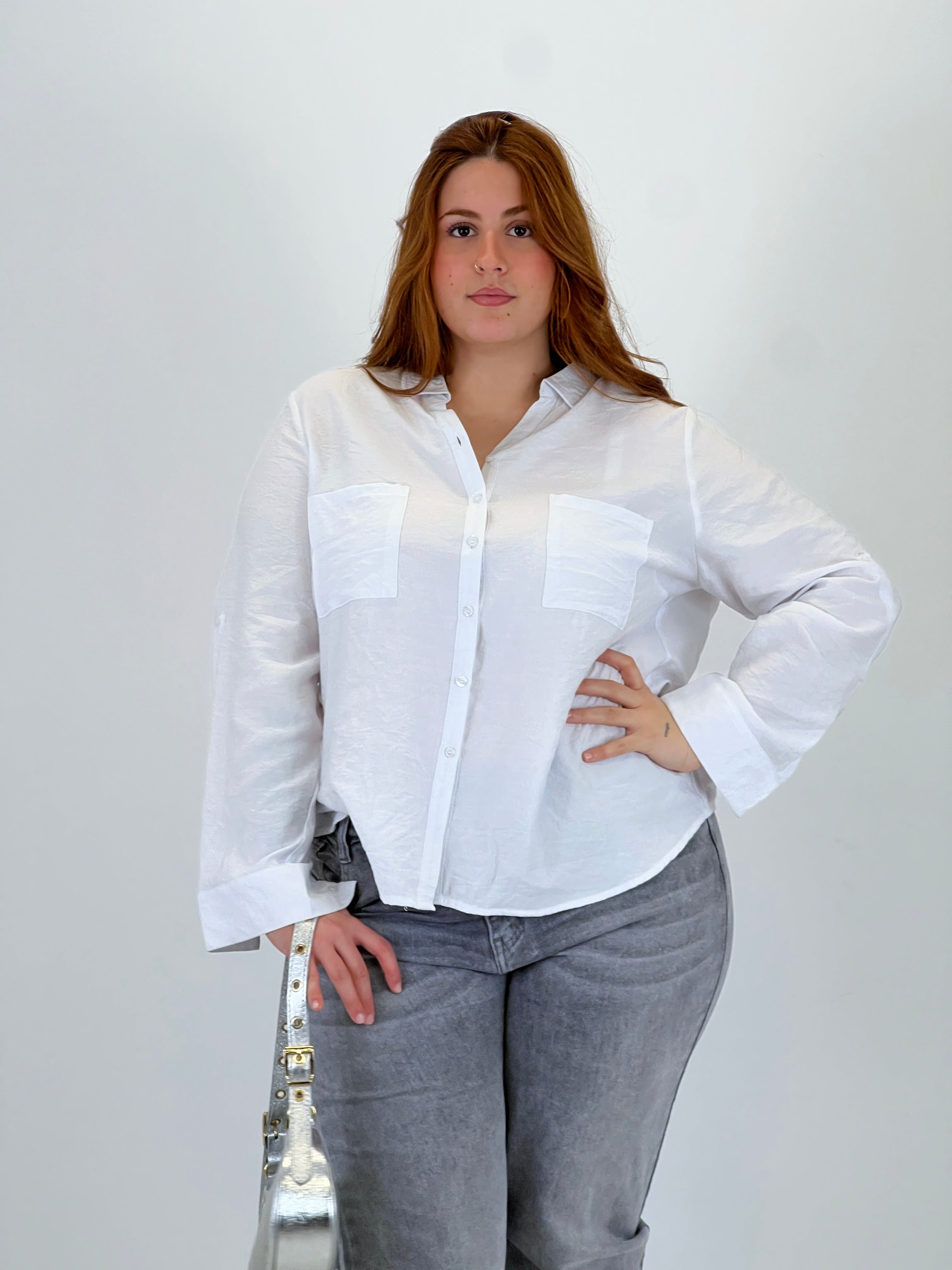 Jeans rectos tiro alto plus size