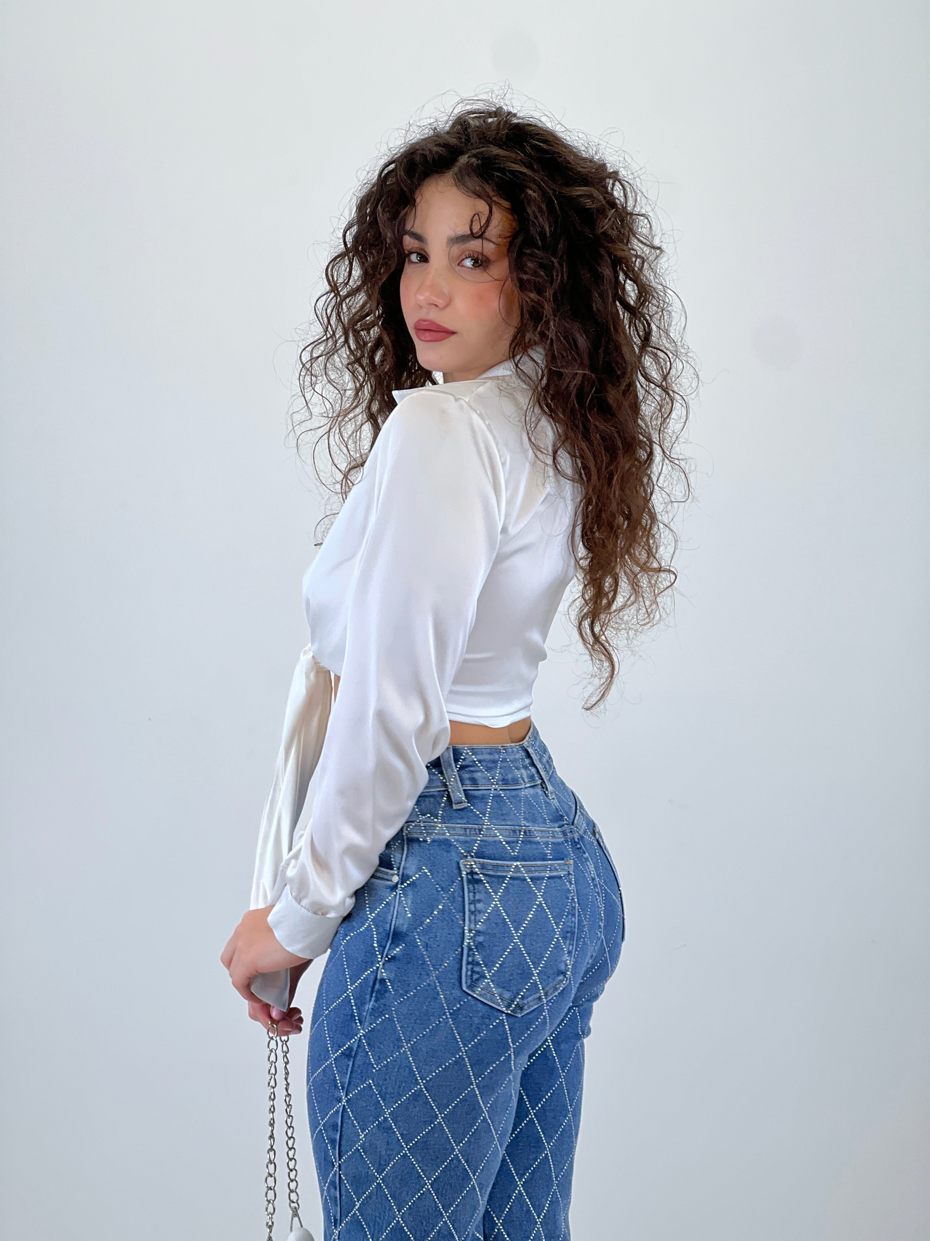 Jeans Rectos rombos Strass