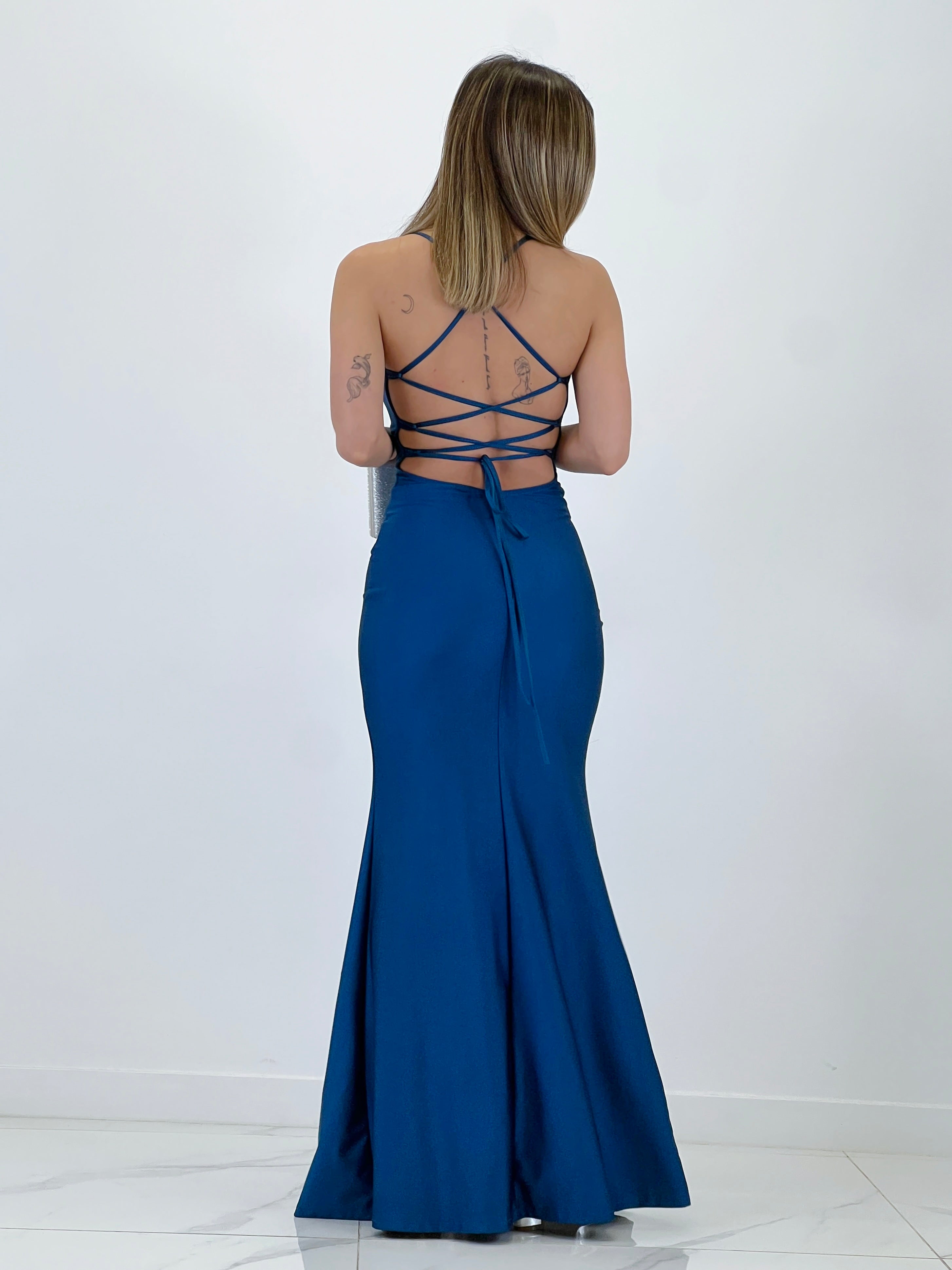 Vestido espalda cruzada Lara