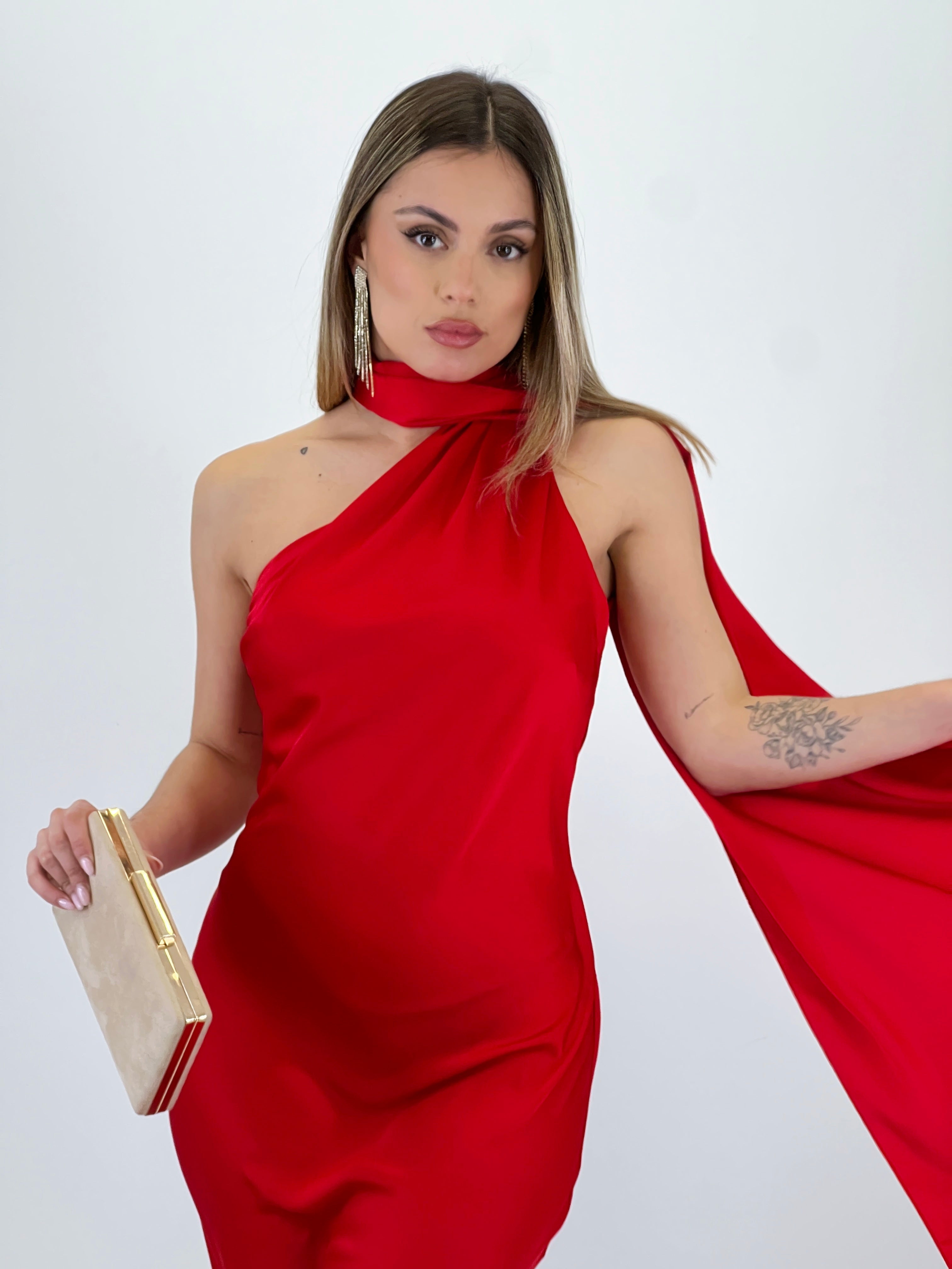Vestido raso choker Priscila