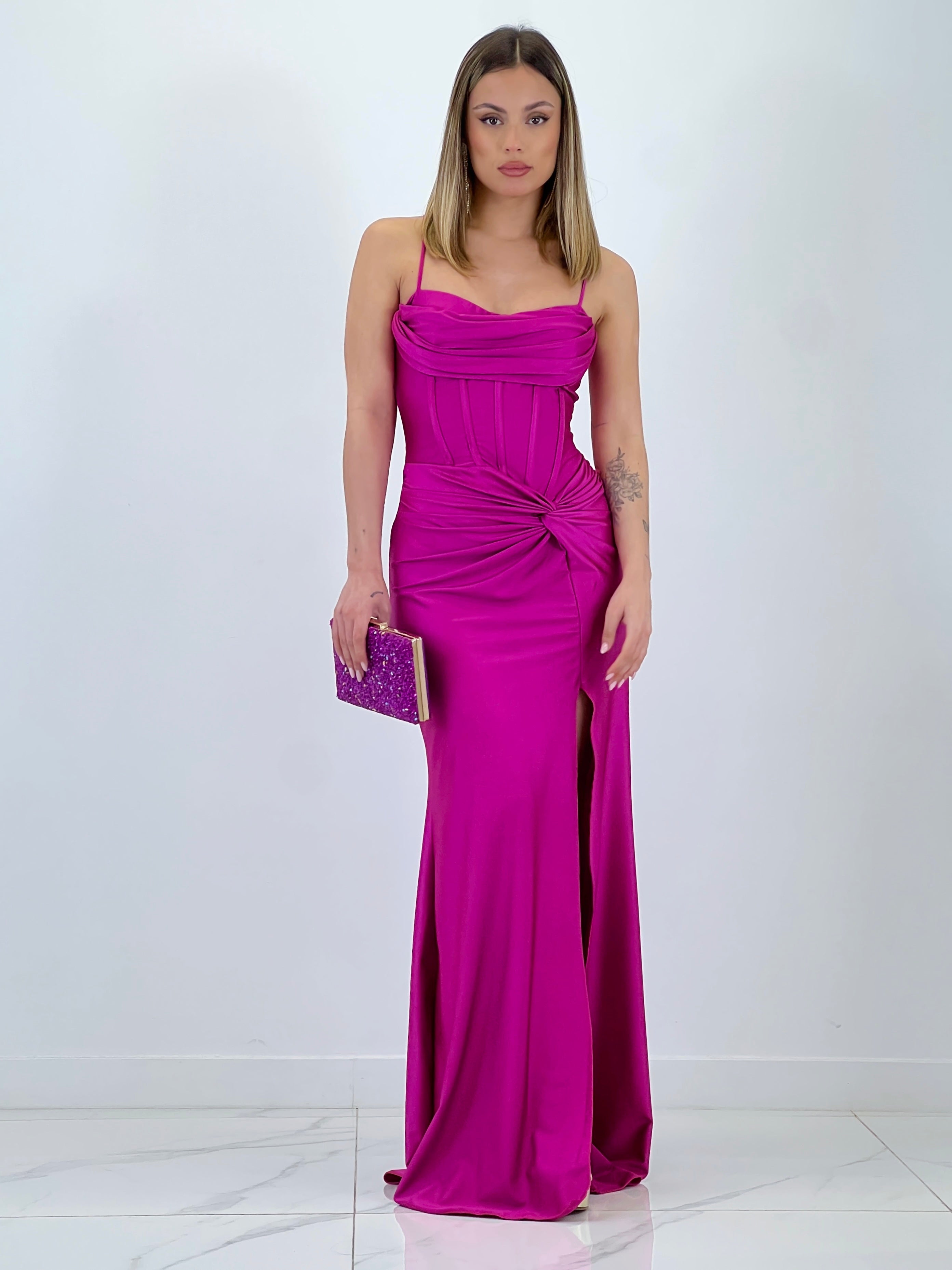 Vestido nudo fruncido Victoria