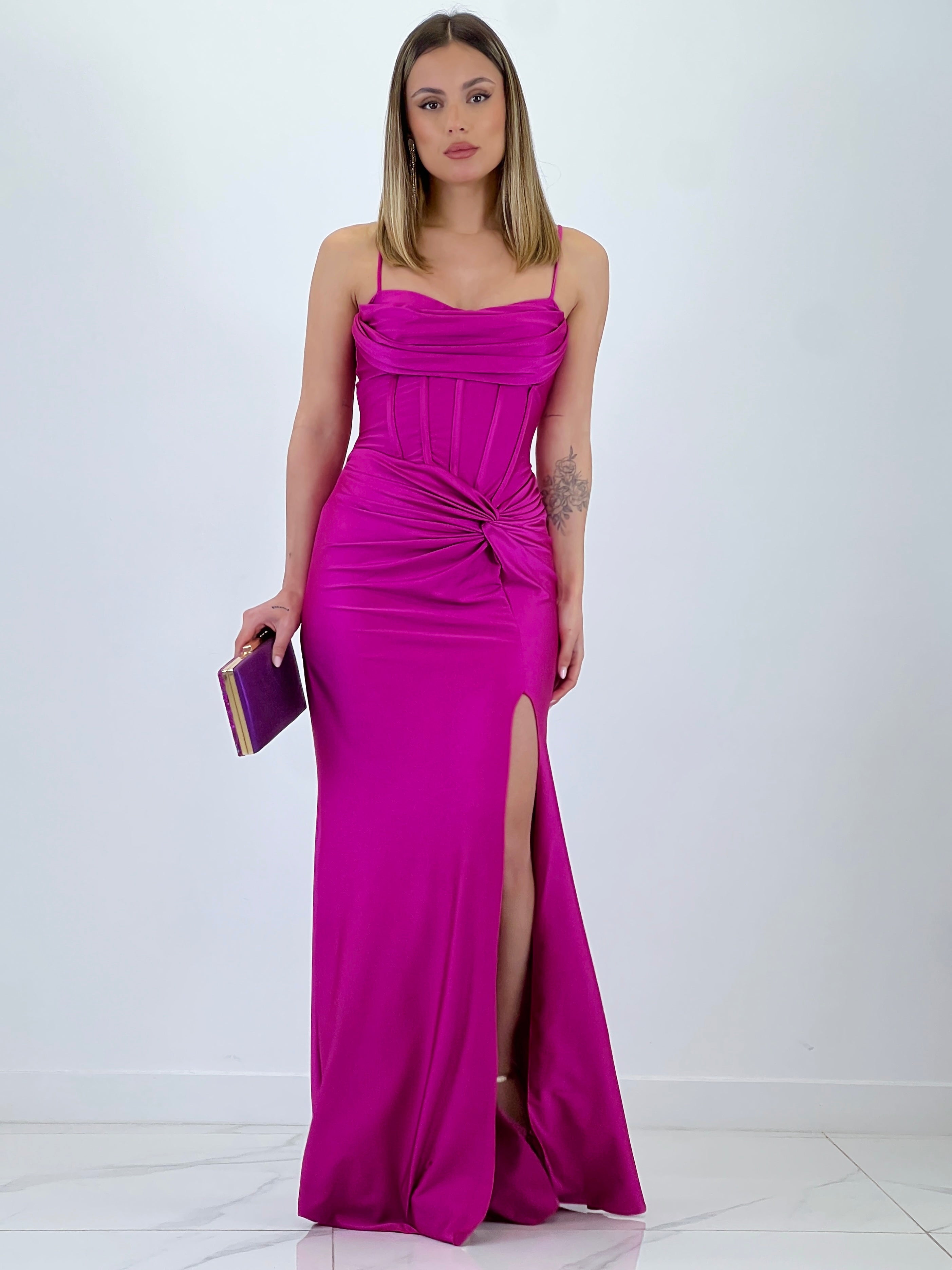 Vestido nudo fruncido Victoria