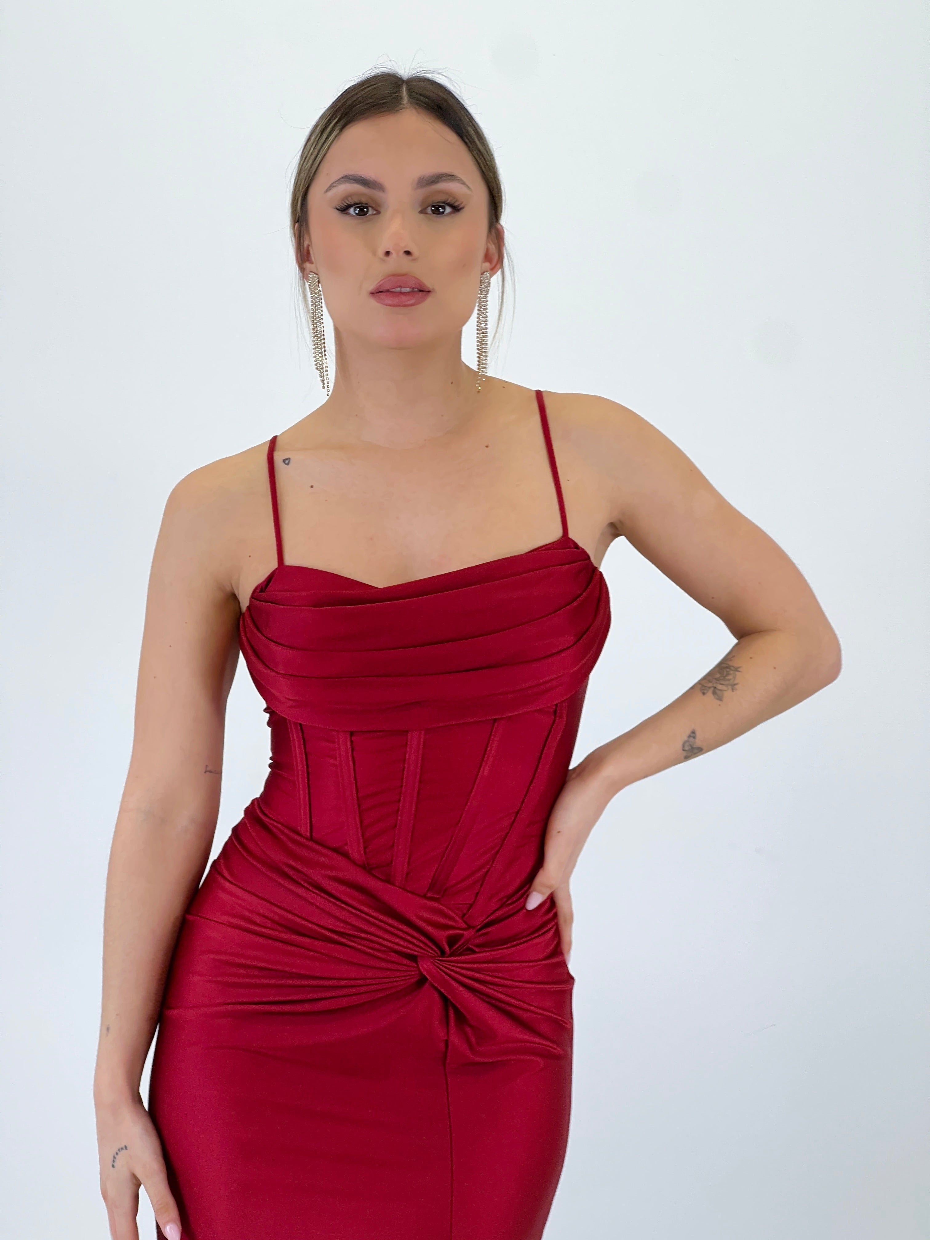 Vestido nudo fruncido Victoria