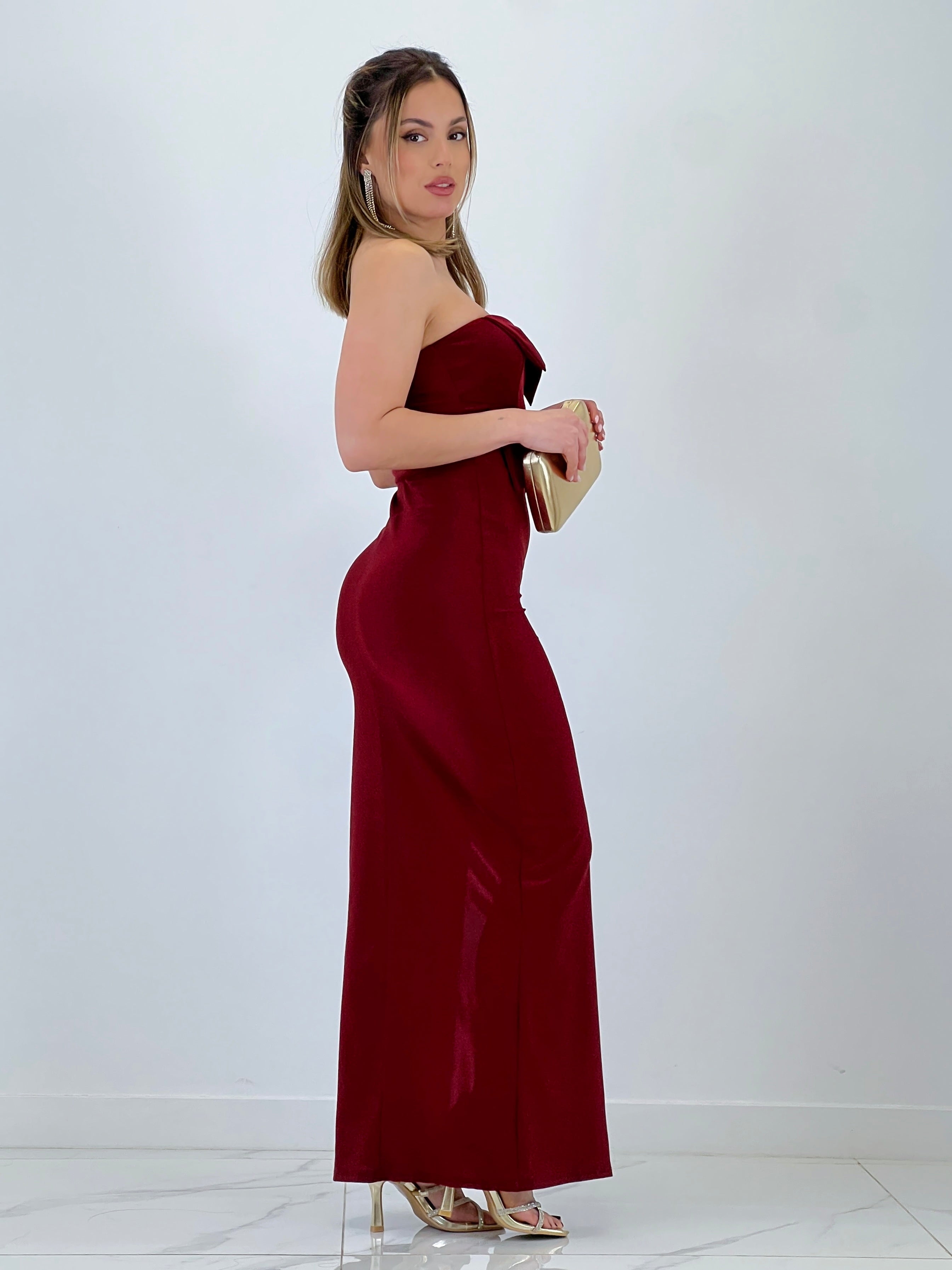 Sweet bow neckline dress