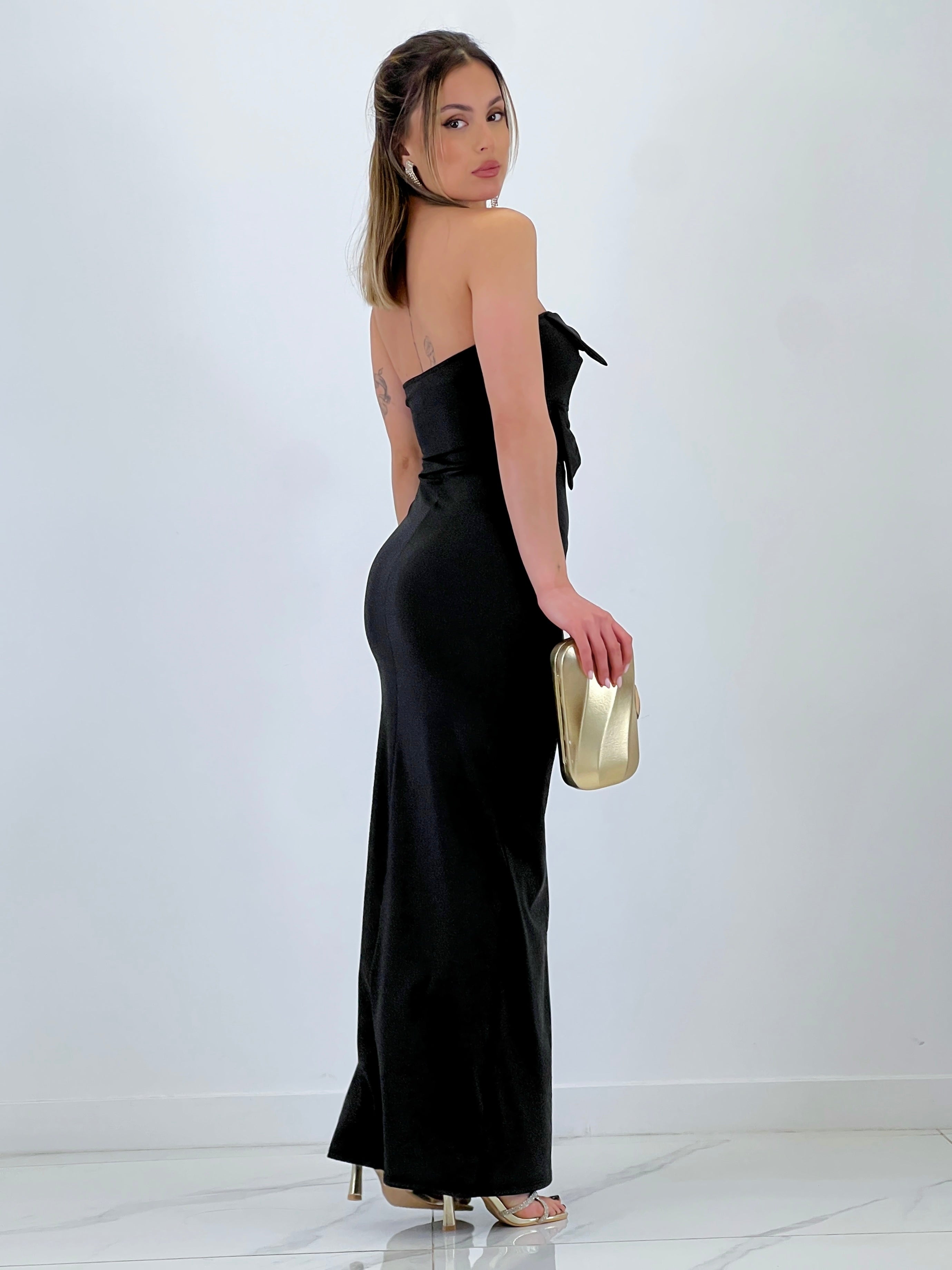 Sweet bow neckline dress