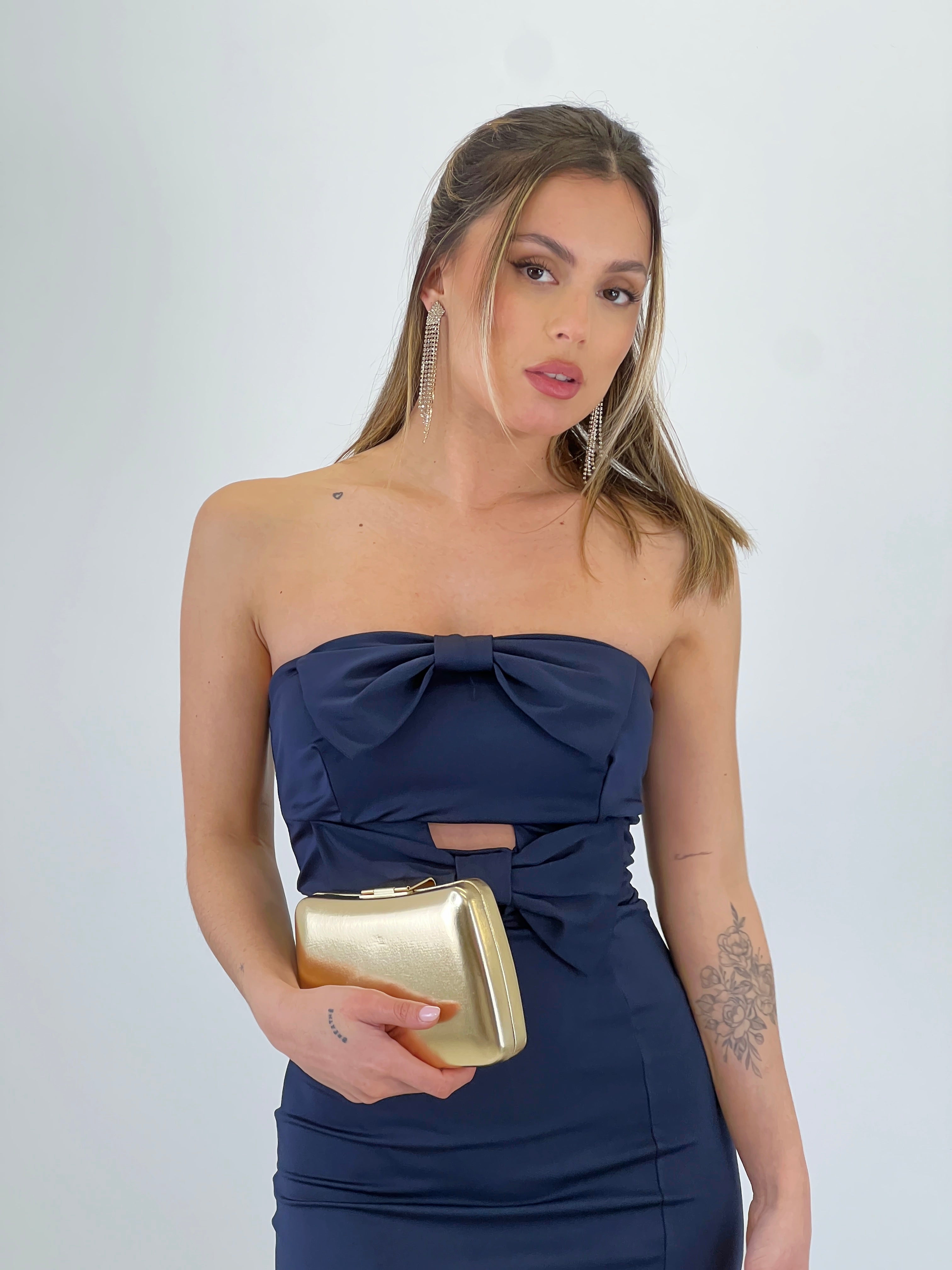 Sweet bow neckline dress