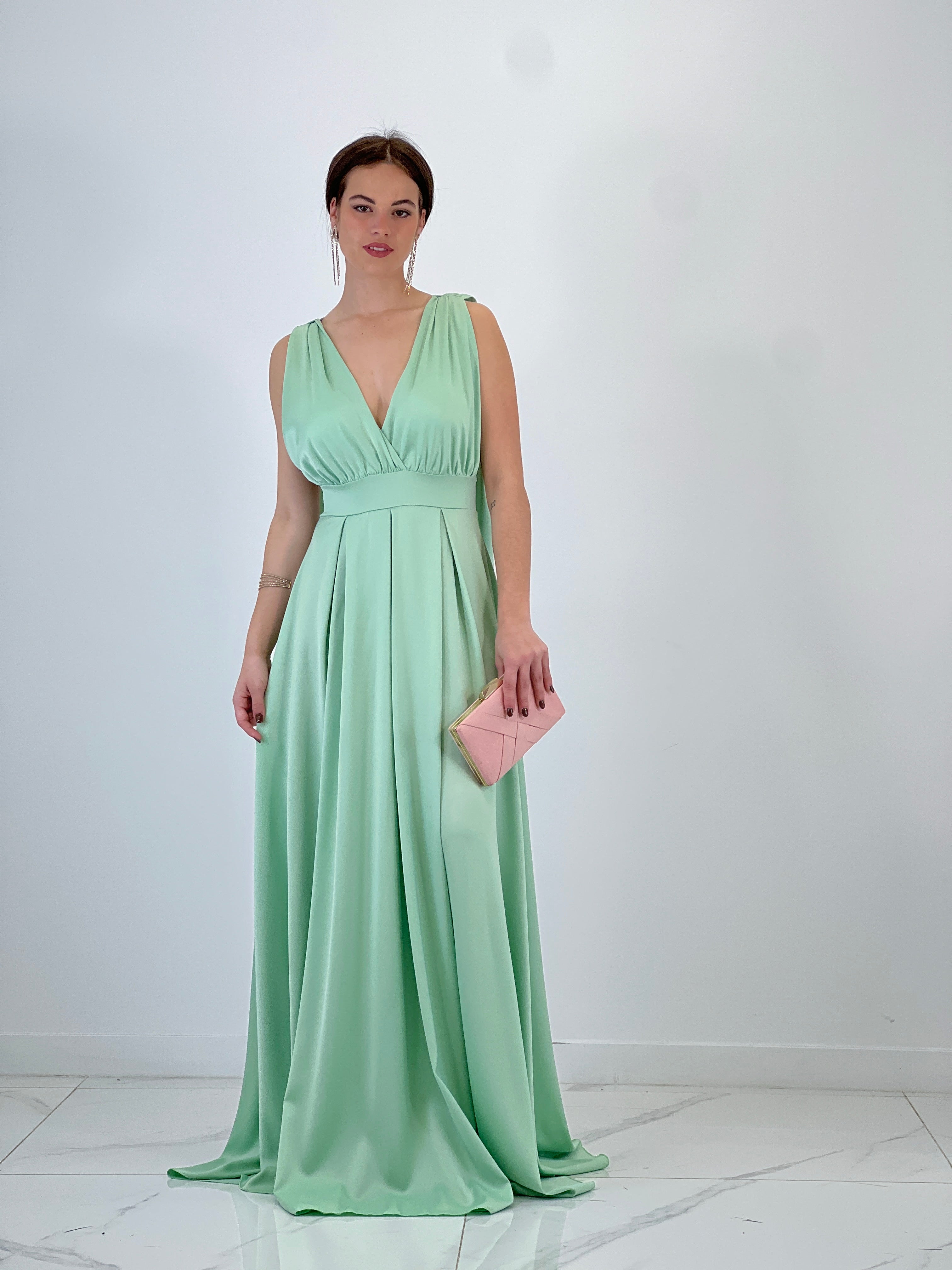 Vestido capa espalda cruzada Jena