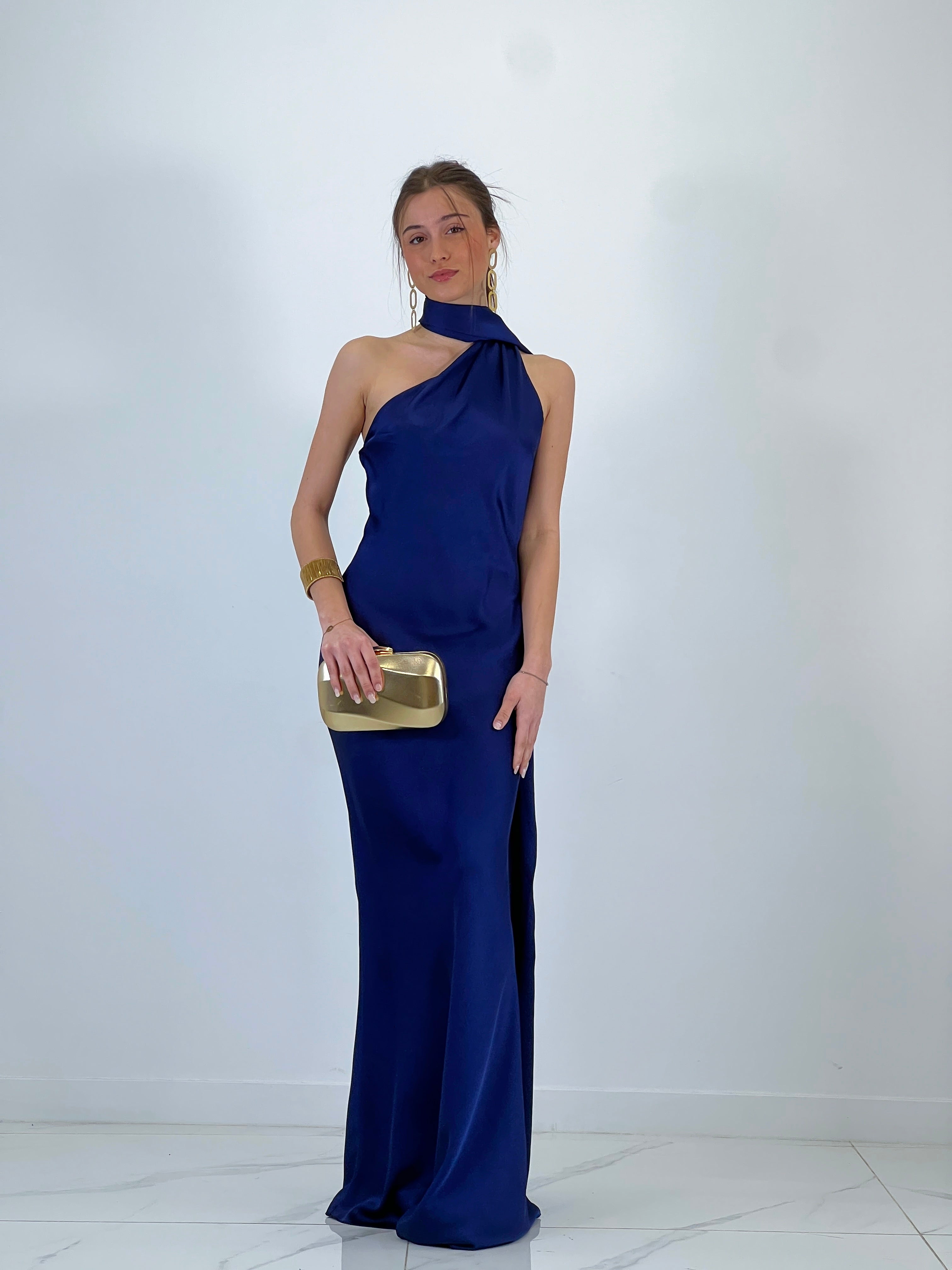 Vestido raso choker Priscila