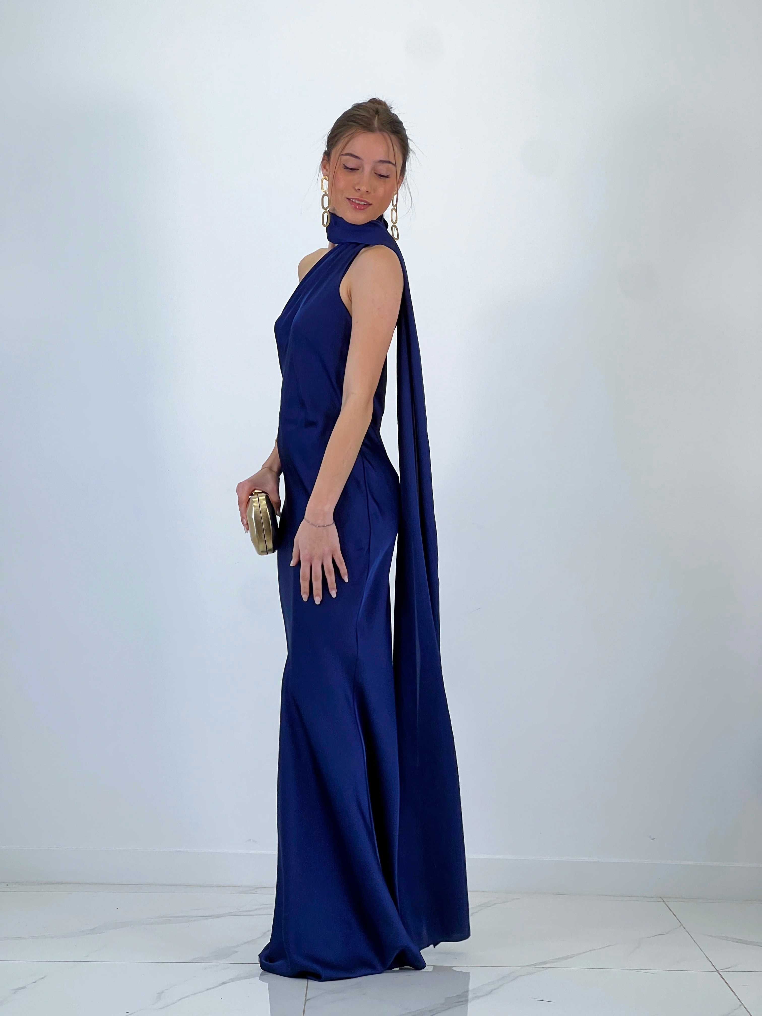 Vestido raso choker Priscila