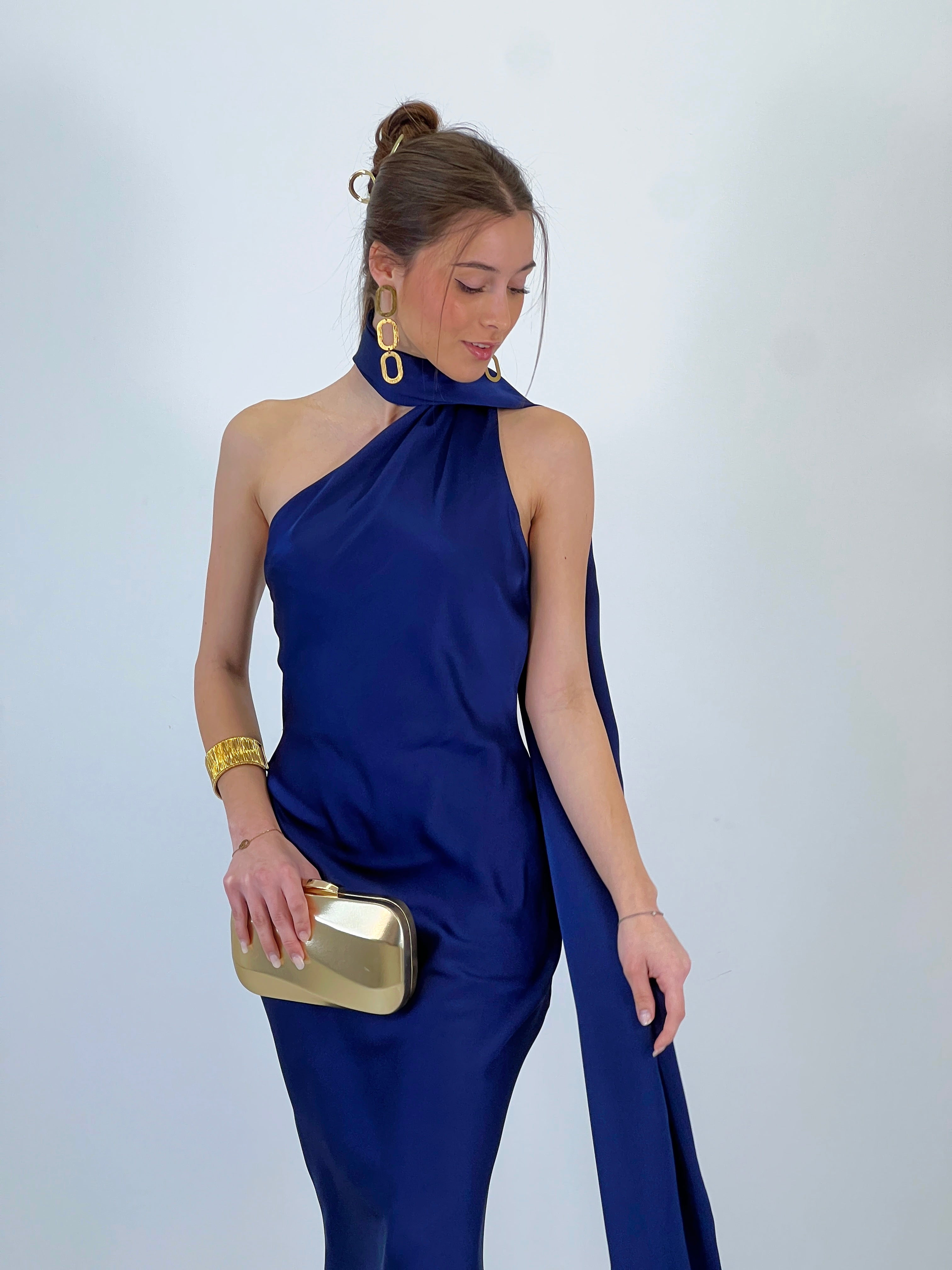 Vestido raso choker Priscila