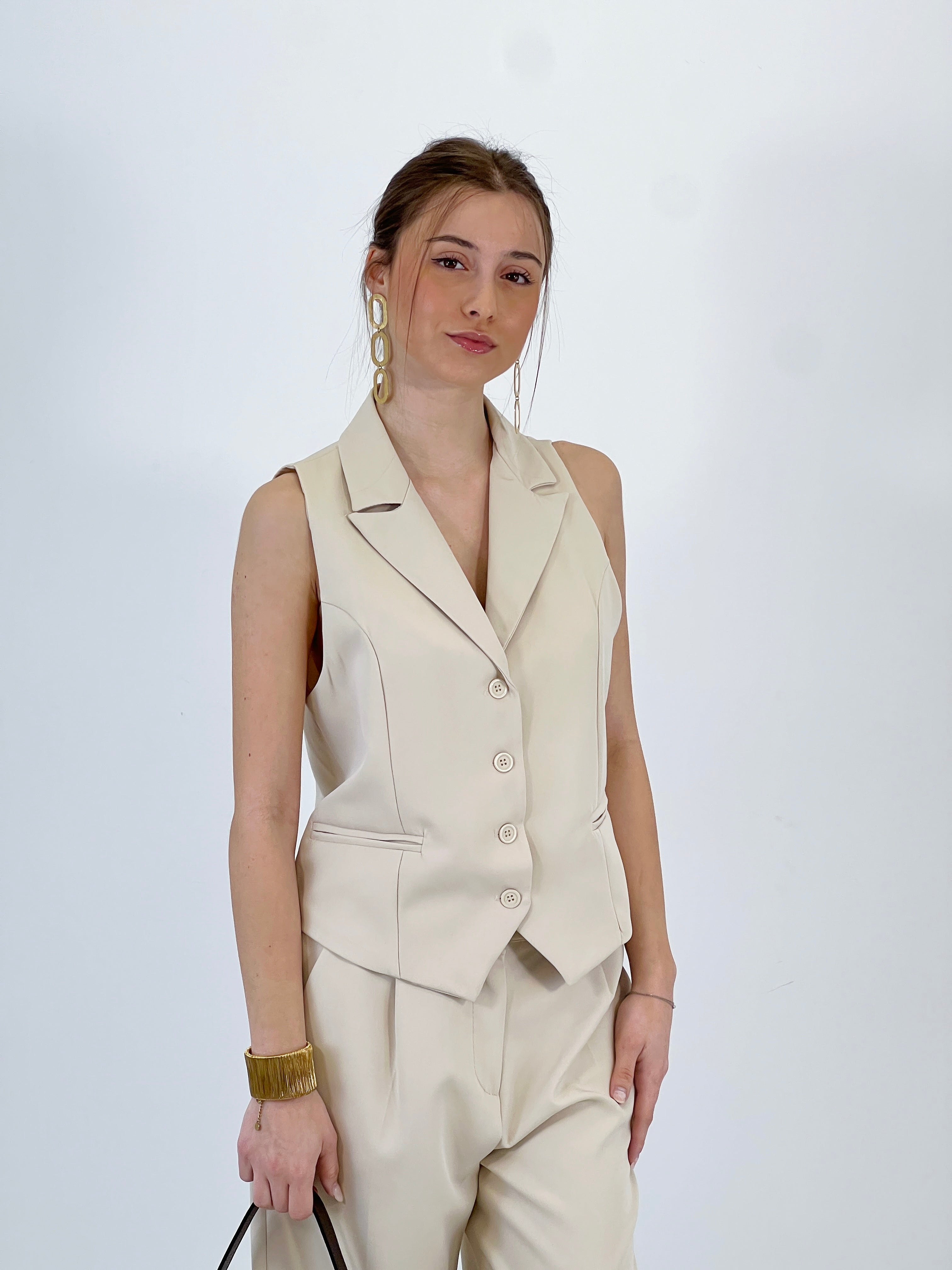 Conjunto pantalón y chaleco Paris