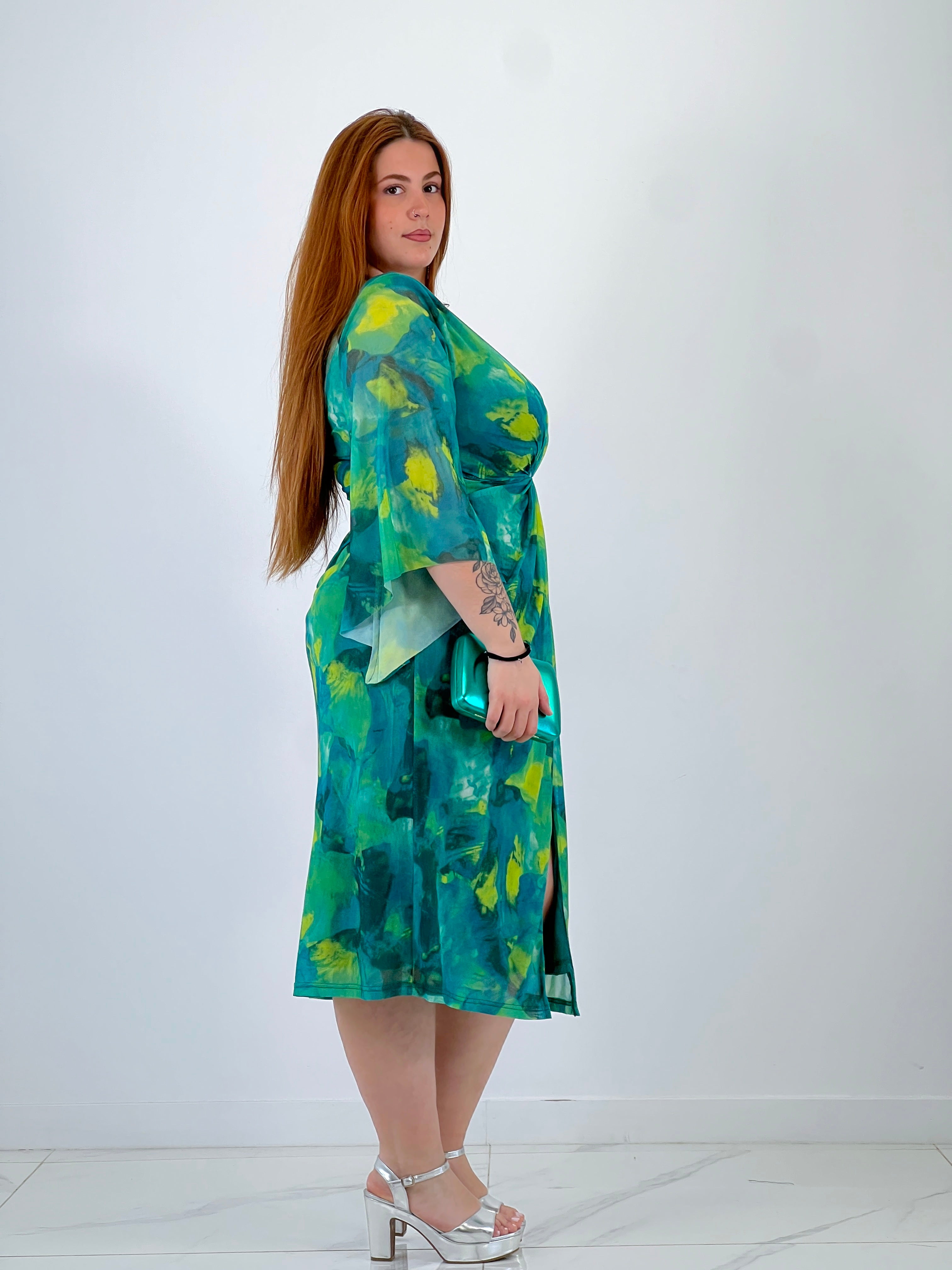 Vestido midi estampado nudo Jimena