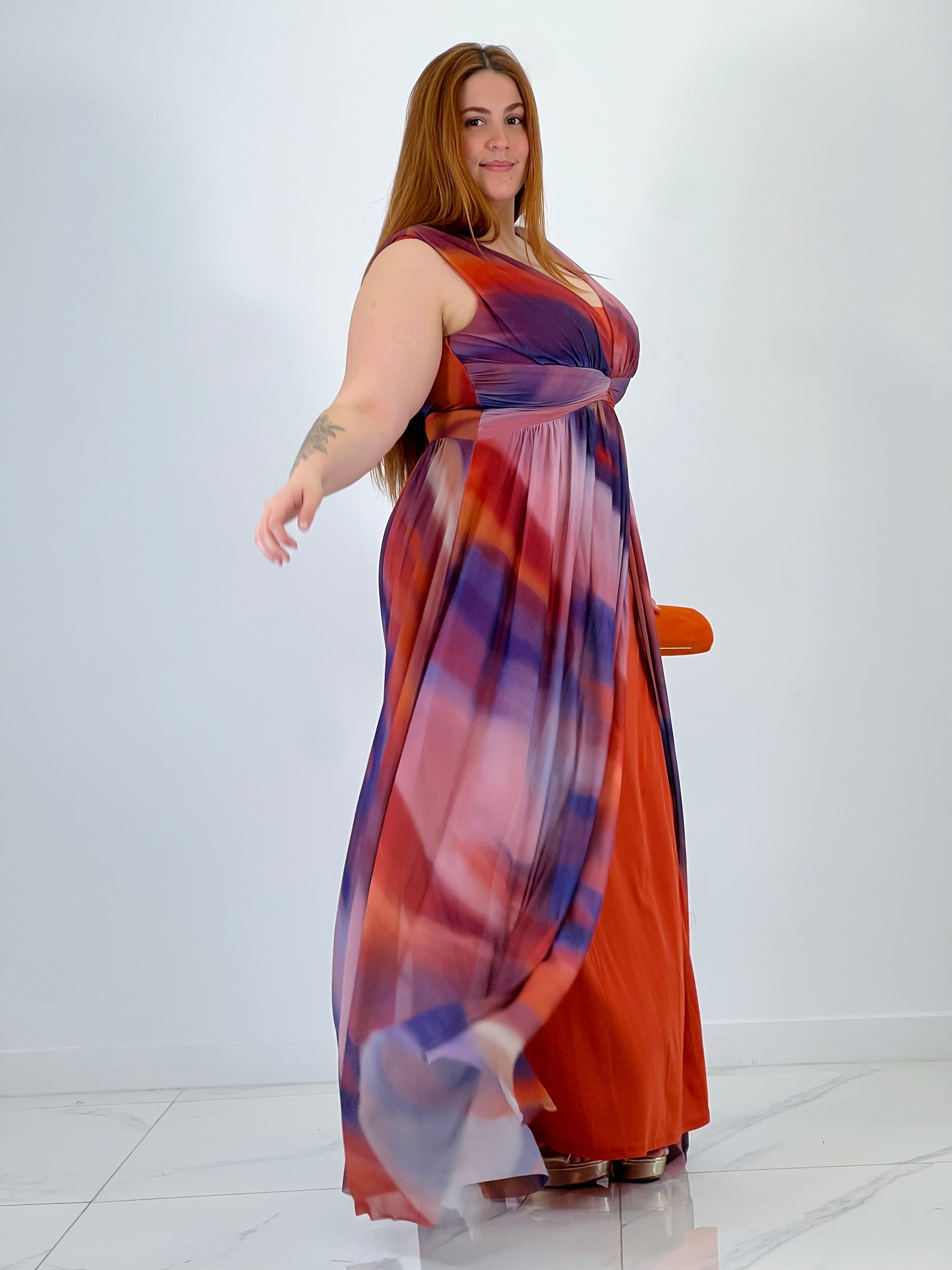 Pristina printed long dress