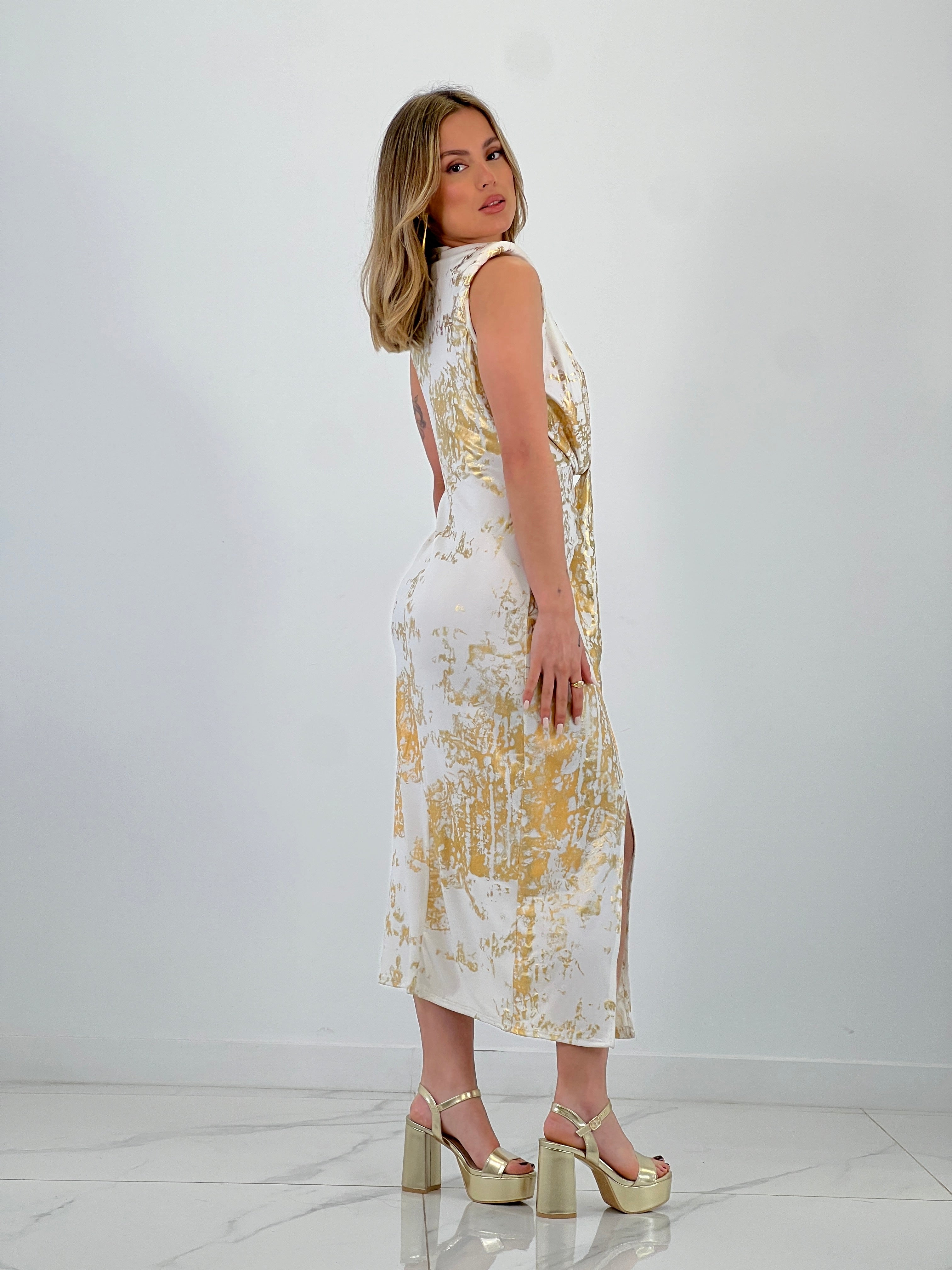 Vestido metalizado Freya