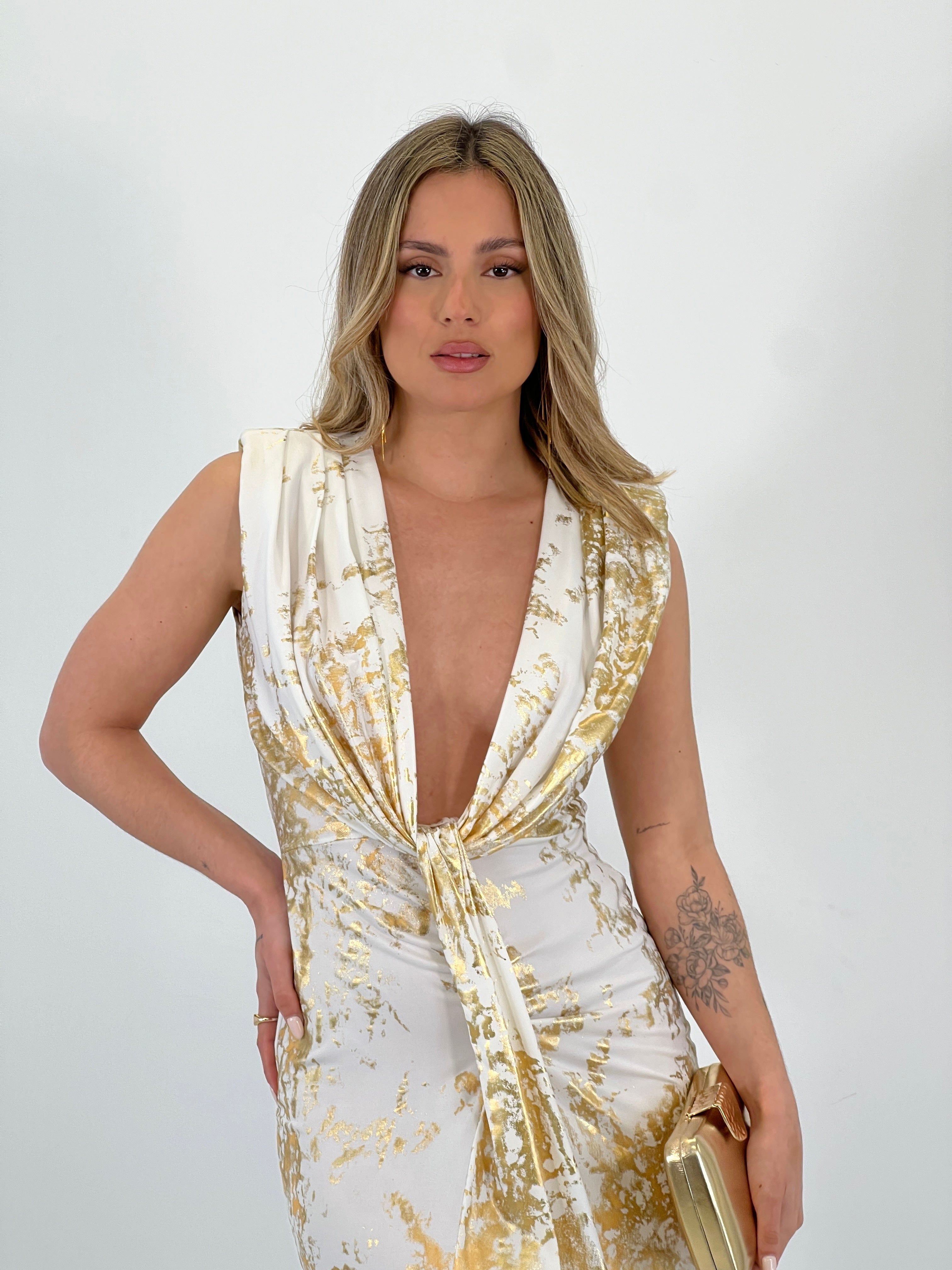 Vestido metalizado Freya