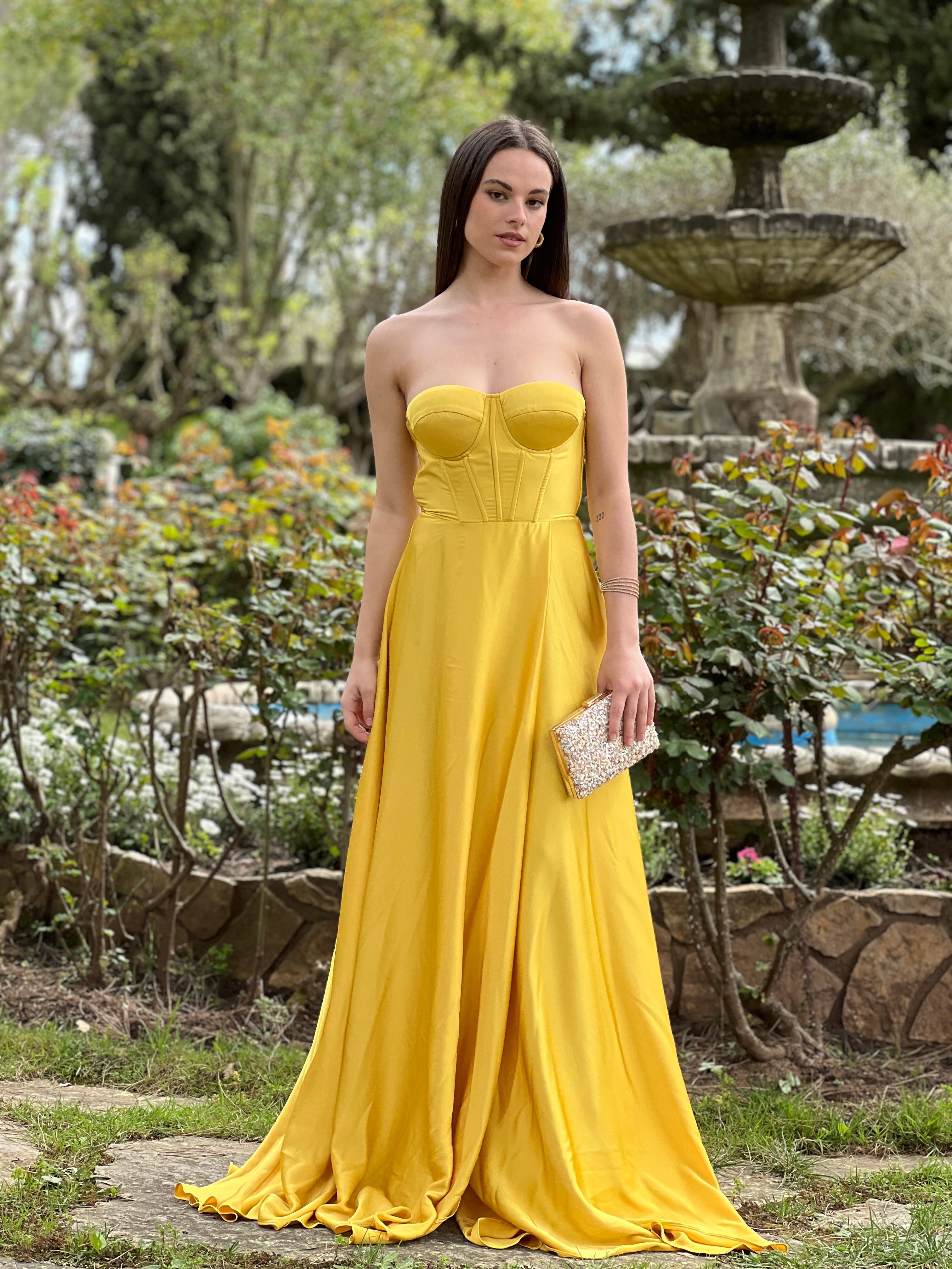 Vestido corsé raso Sarah