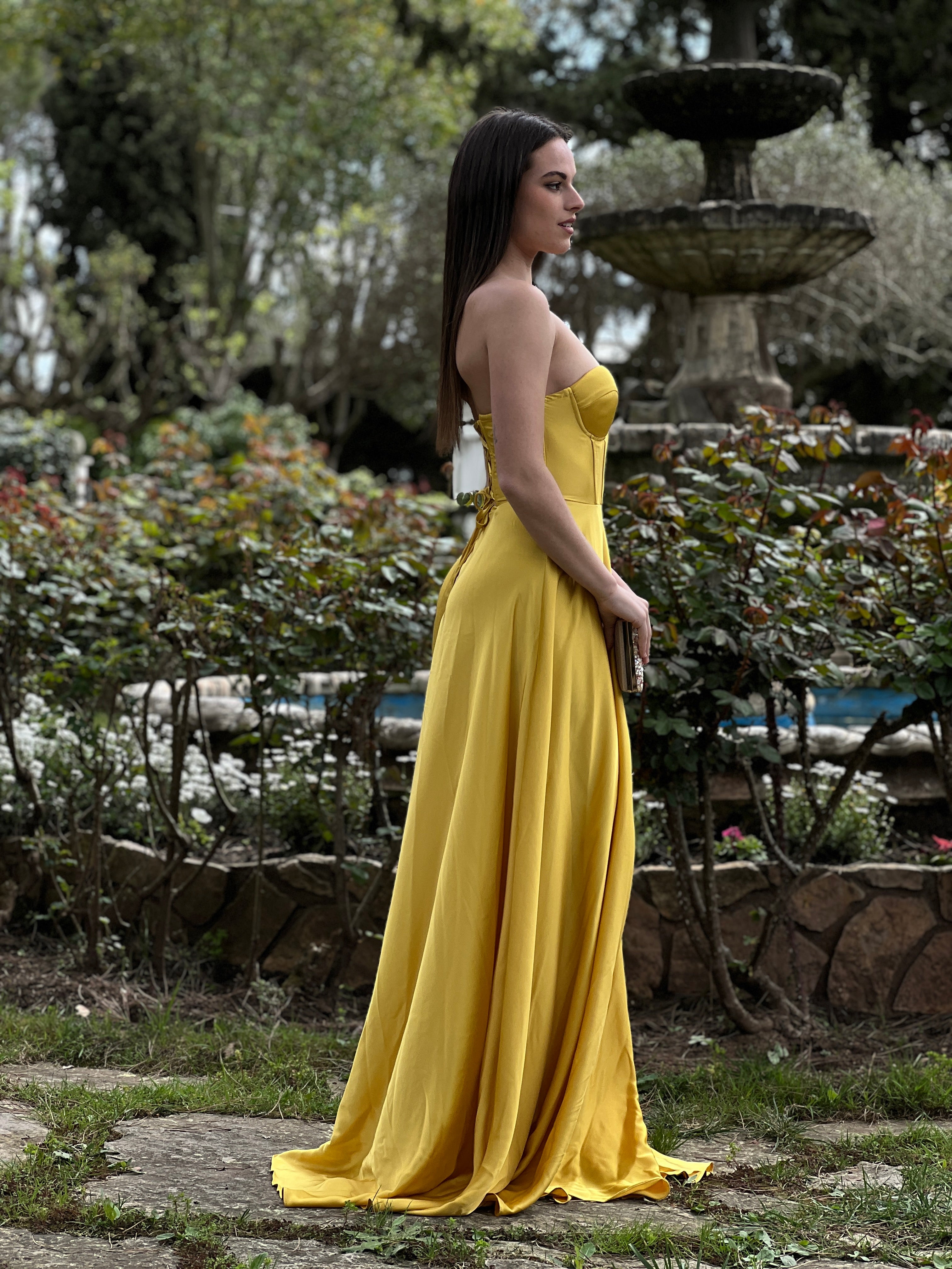 Vestido corsé raso Sarah