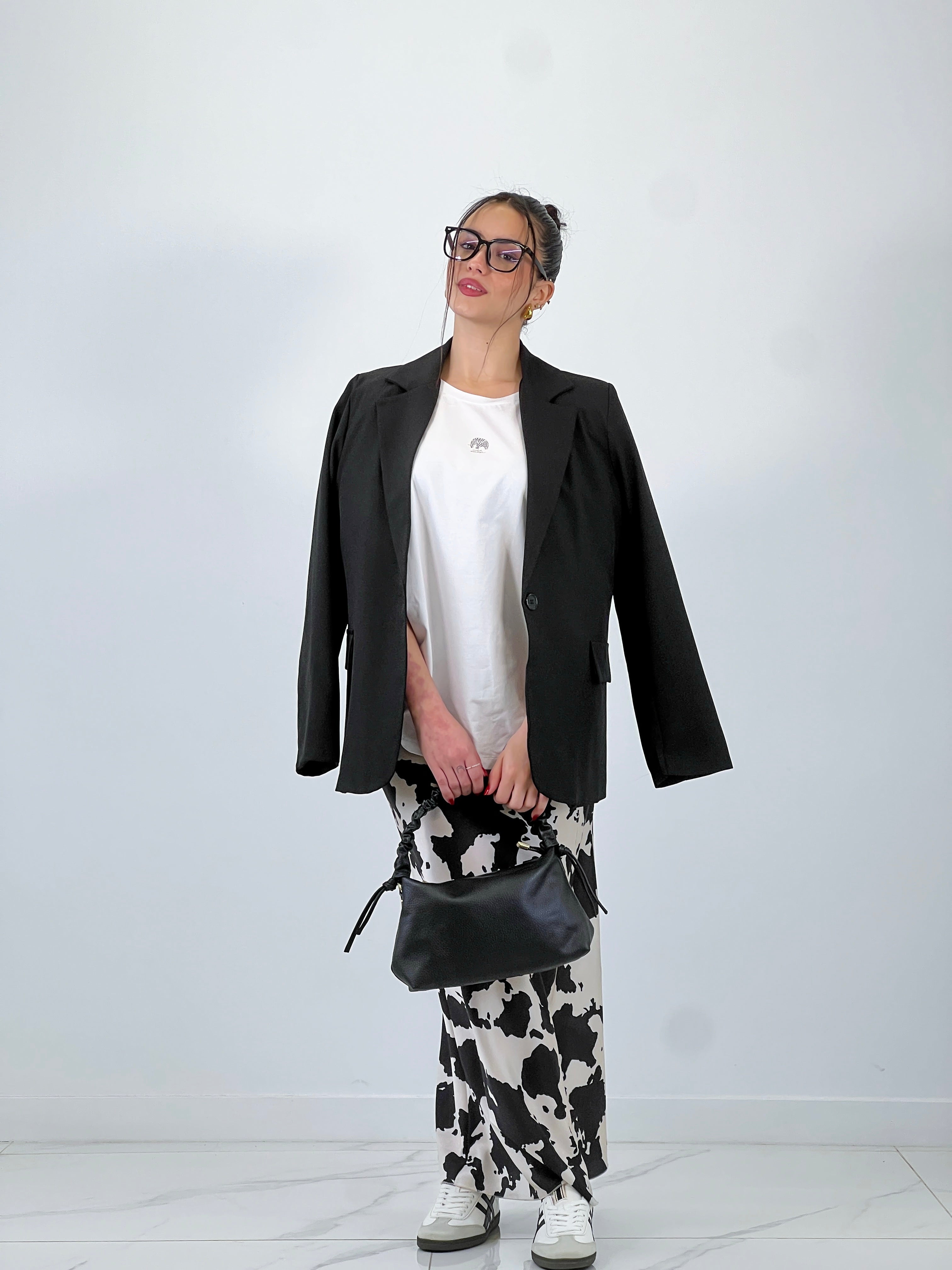 Faldilla de ras estampat de vaca