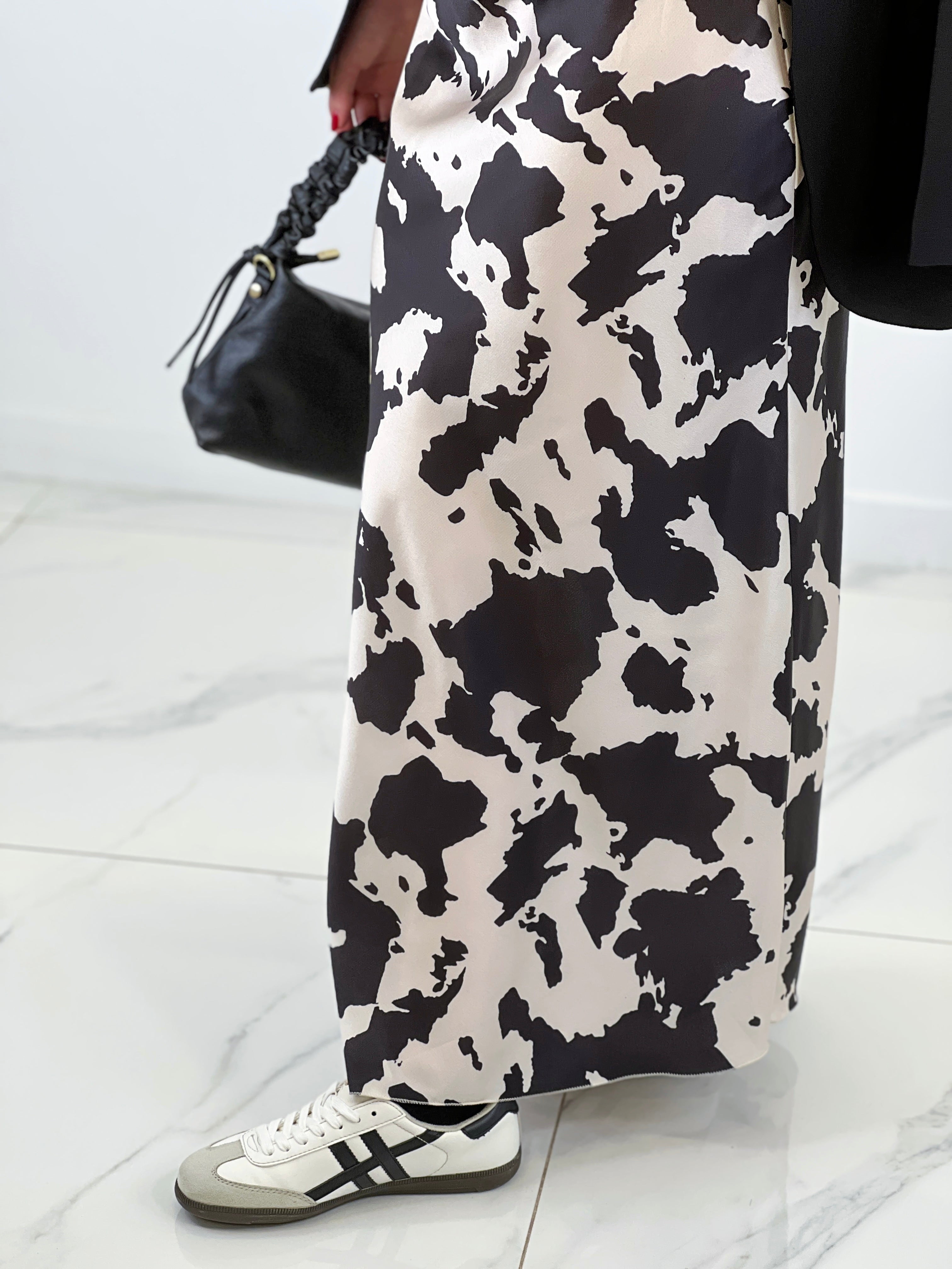 Faldilla de ras estampat de vaca