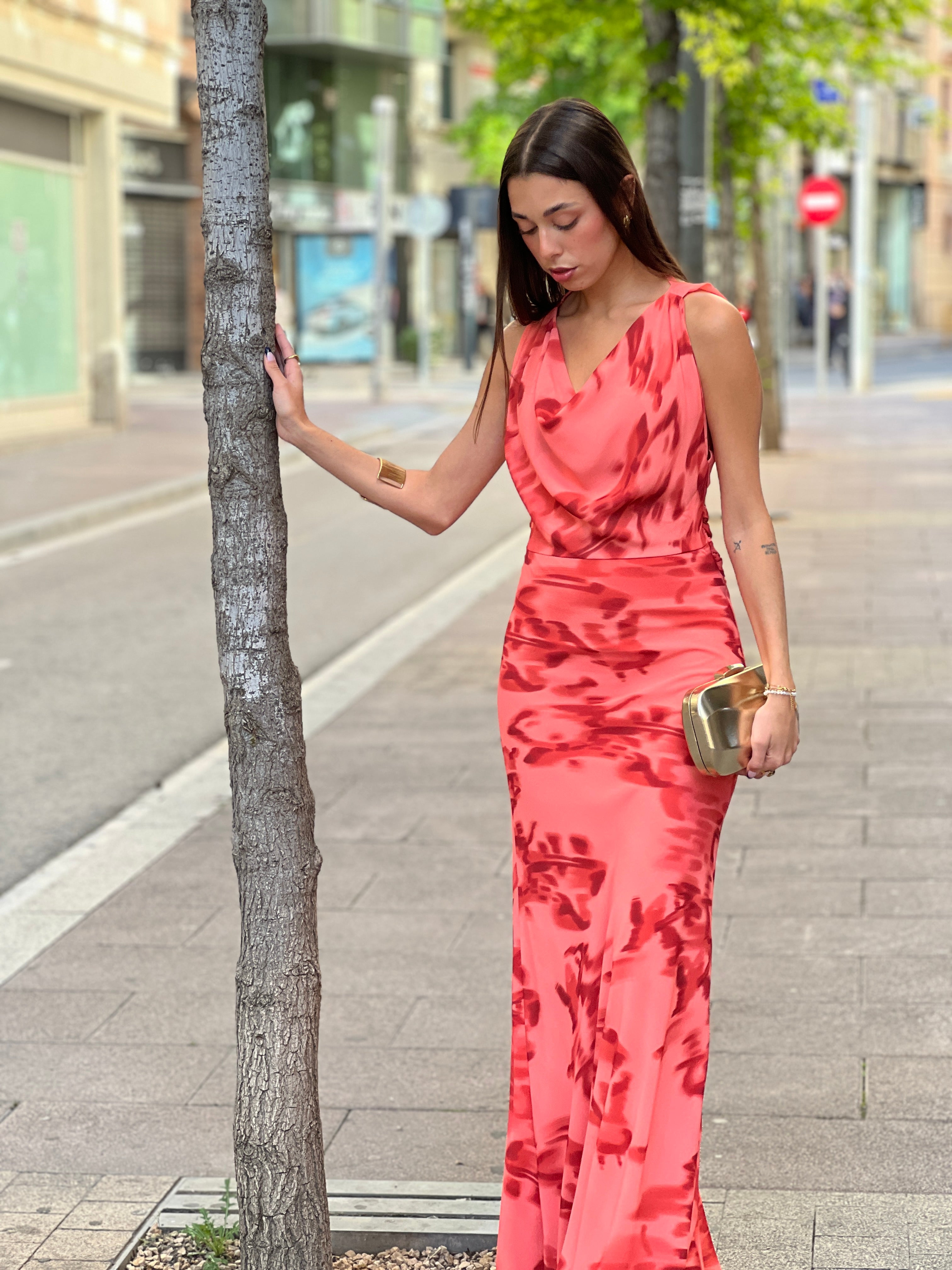 Vestido estampado drapeado Ona - Zebra&Maduixa®