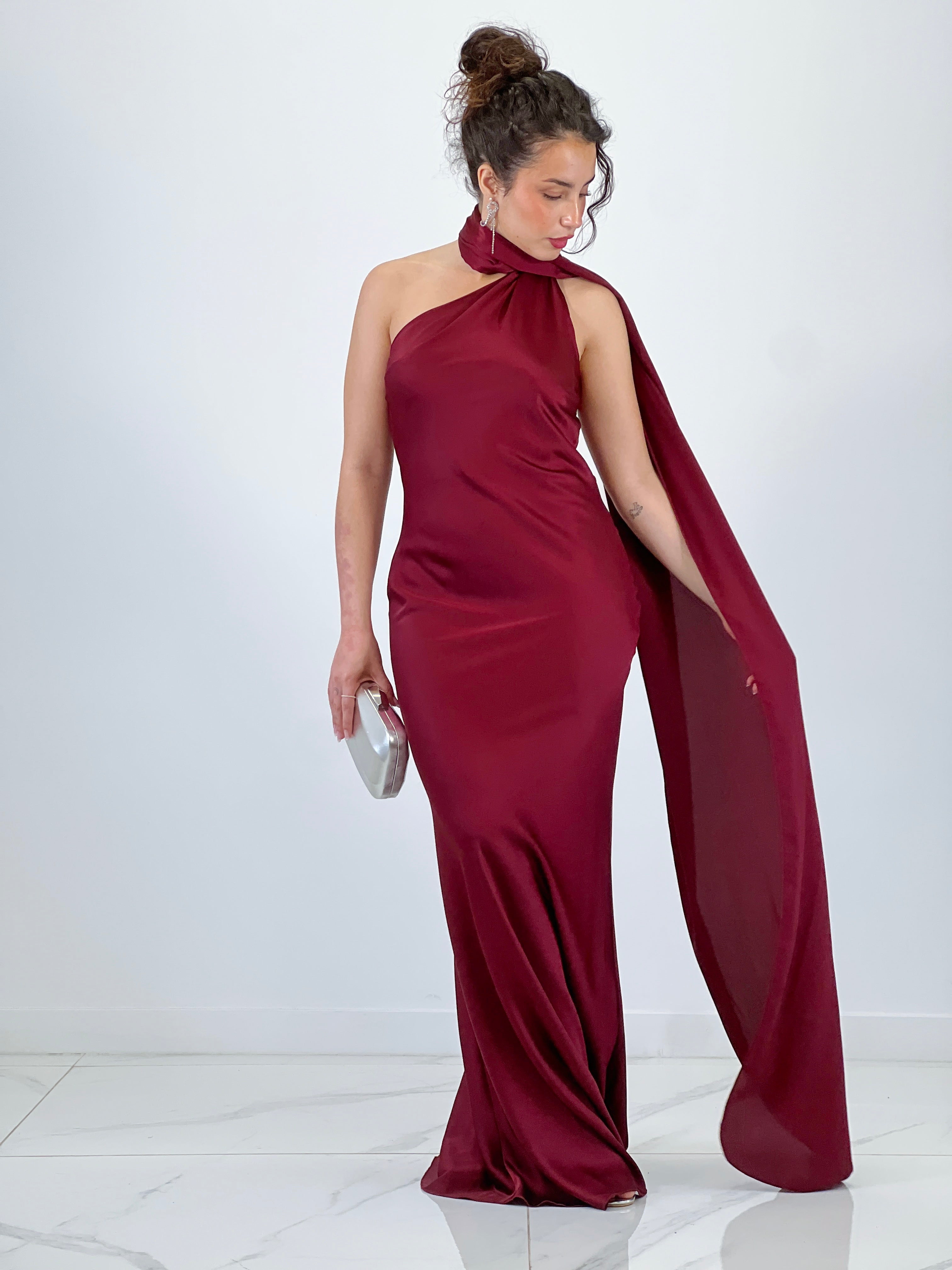 Vestido raso choker Priscila