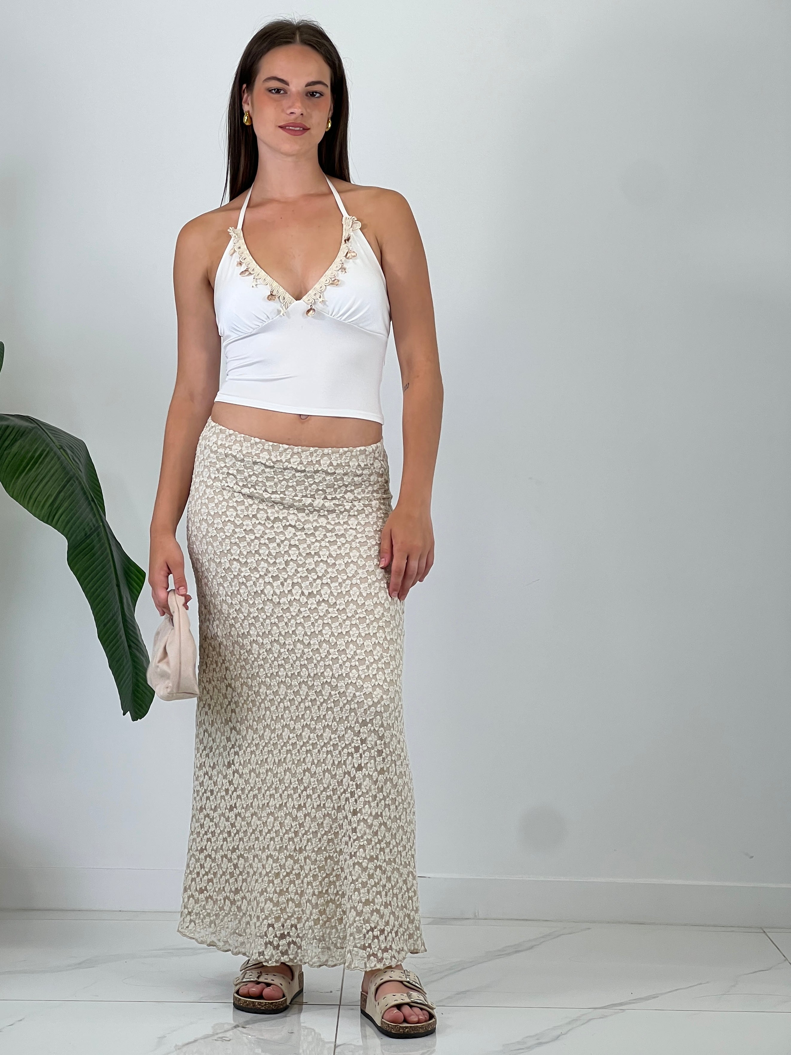 Top with lace-up shells