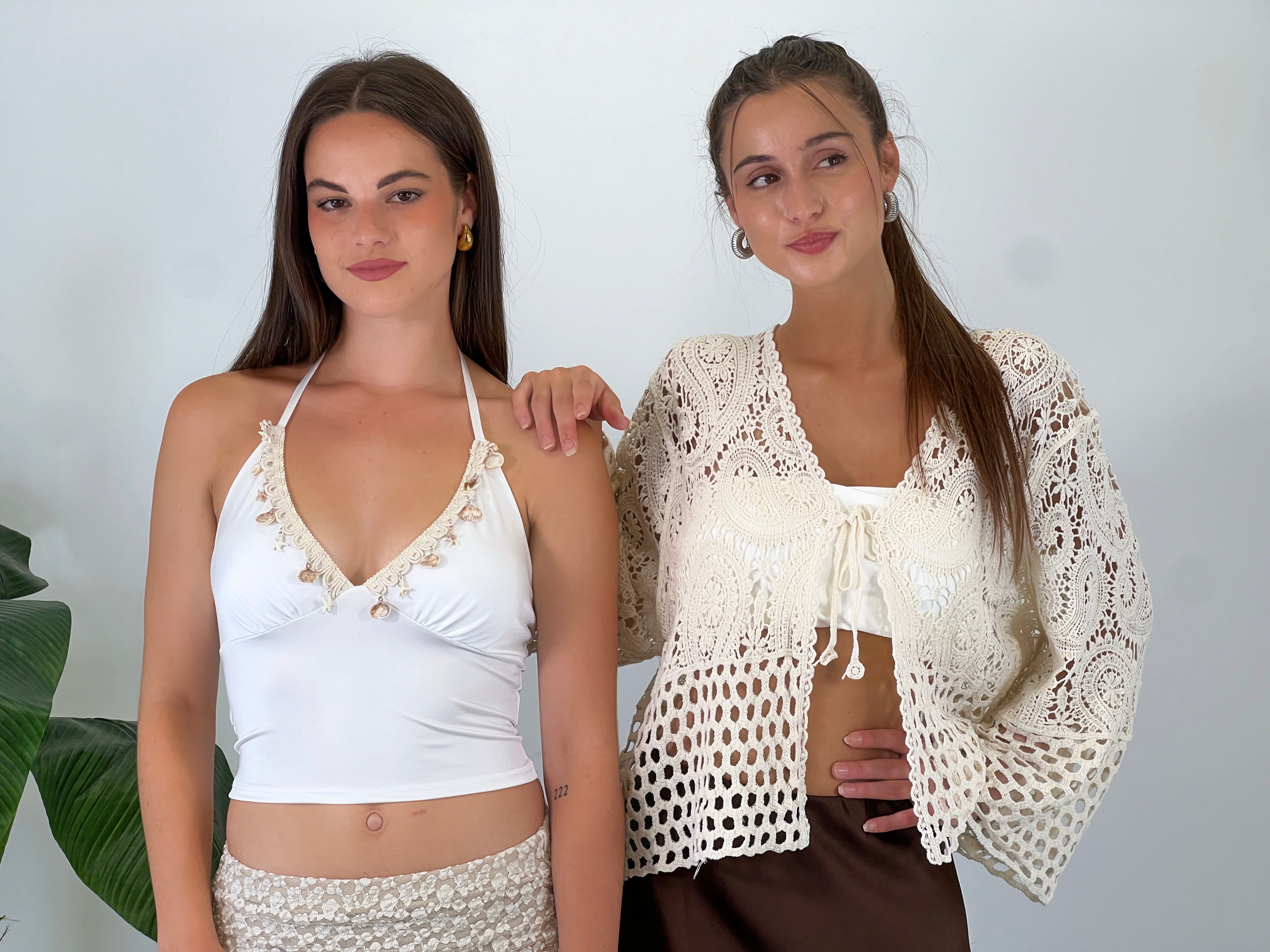 Top with lace-up shells