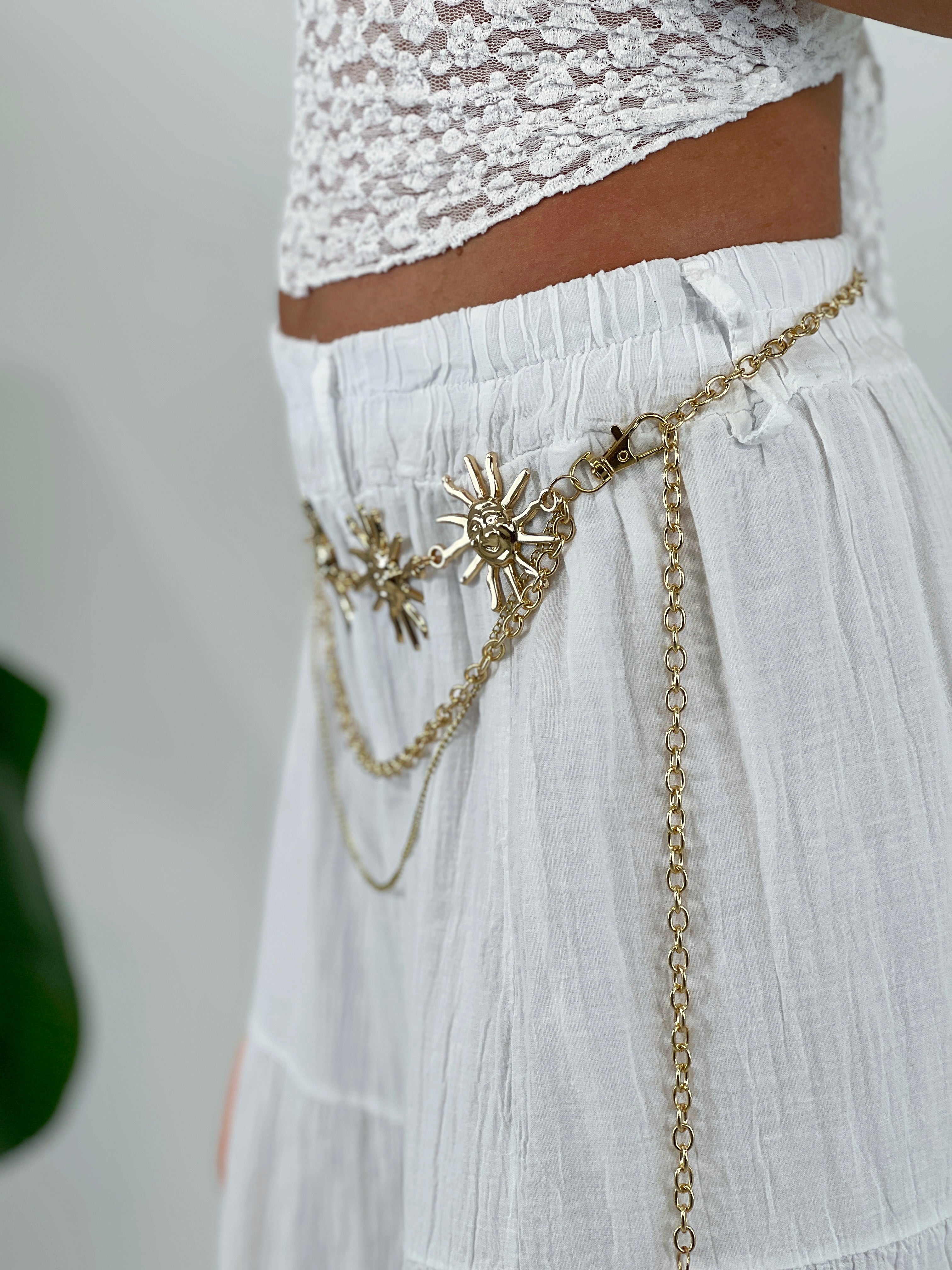 Ceinture métallique soleil