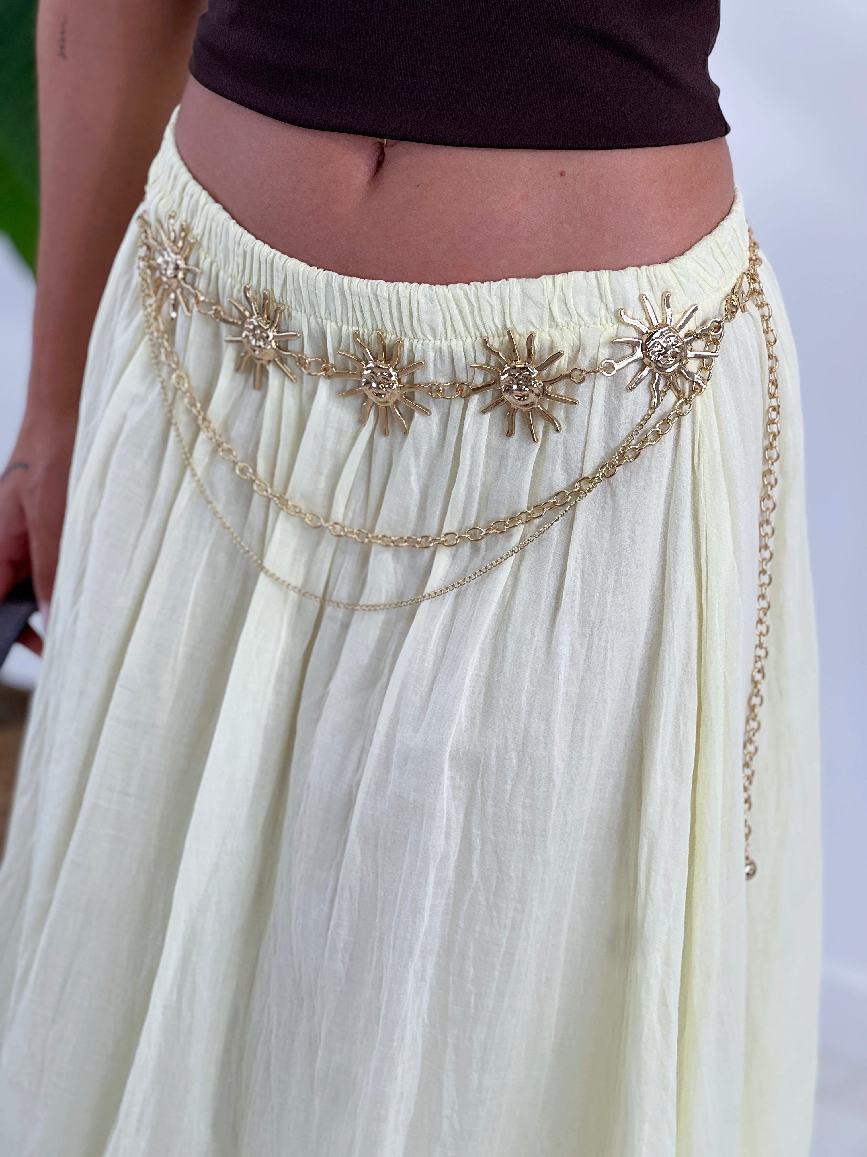 Ceinture métallique soleil