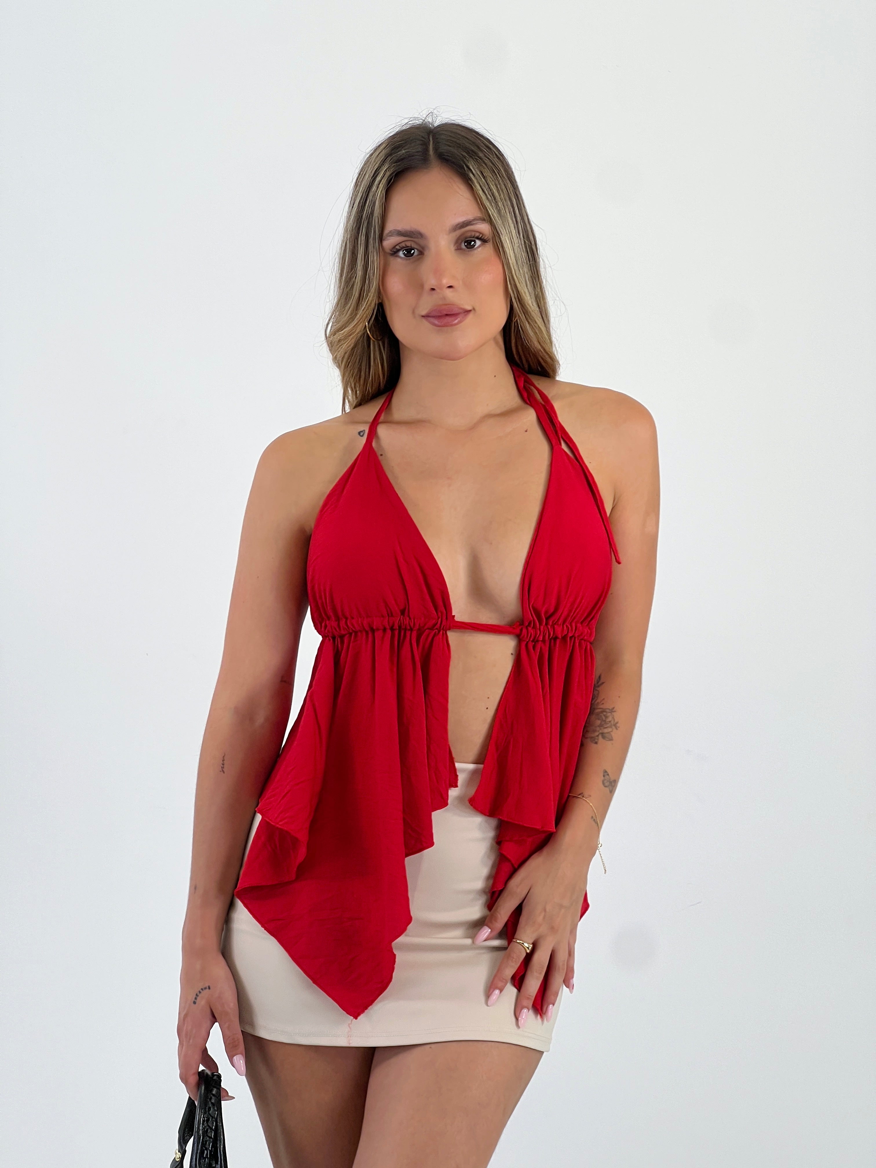 Top tirantes halter volantes