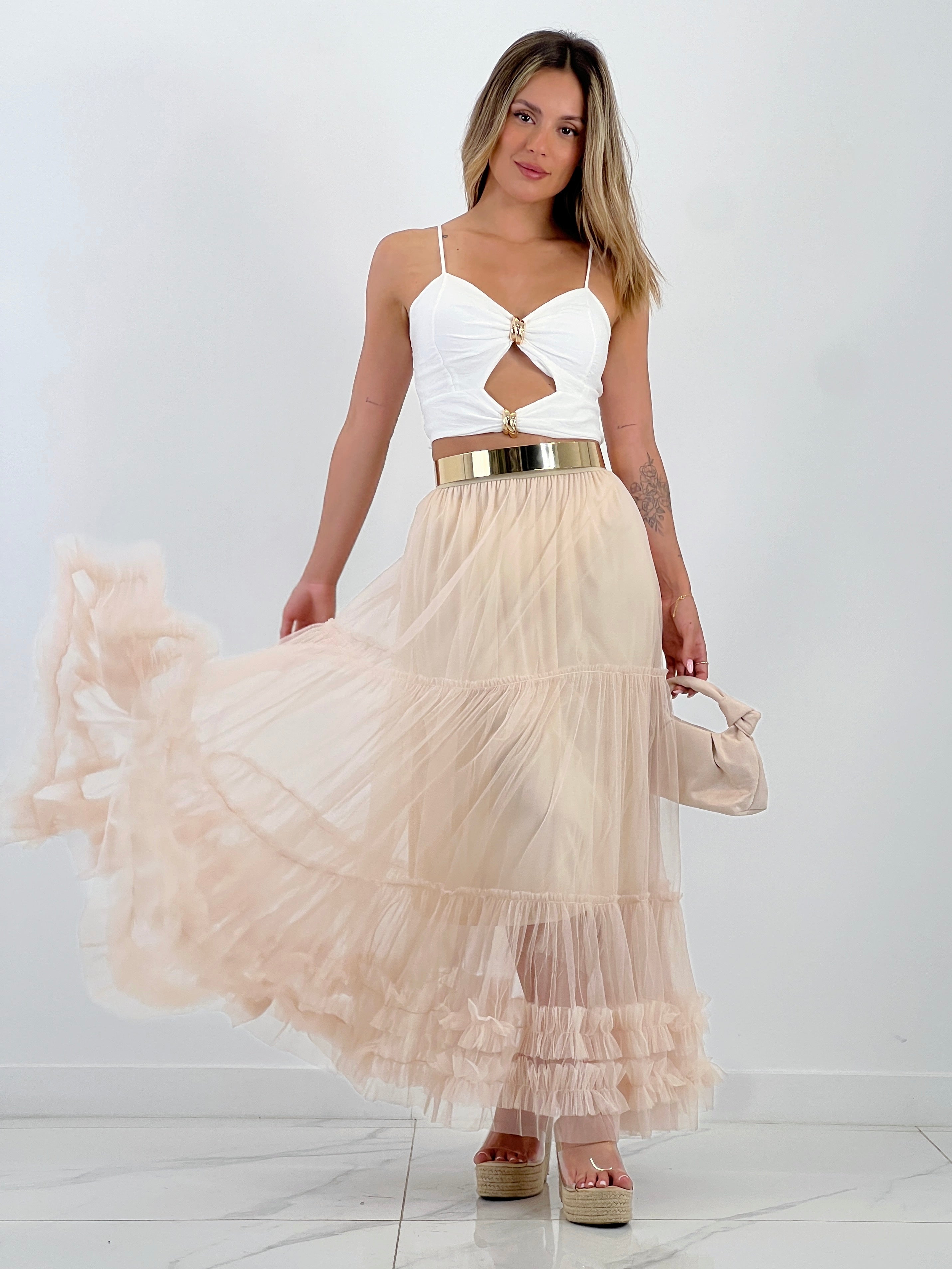 Top with cut-out beads