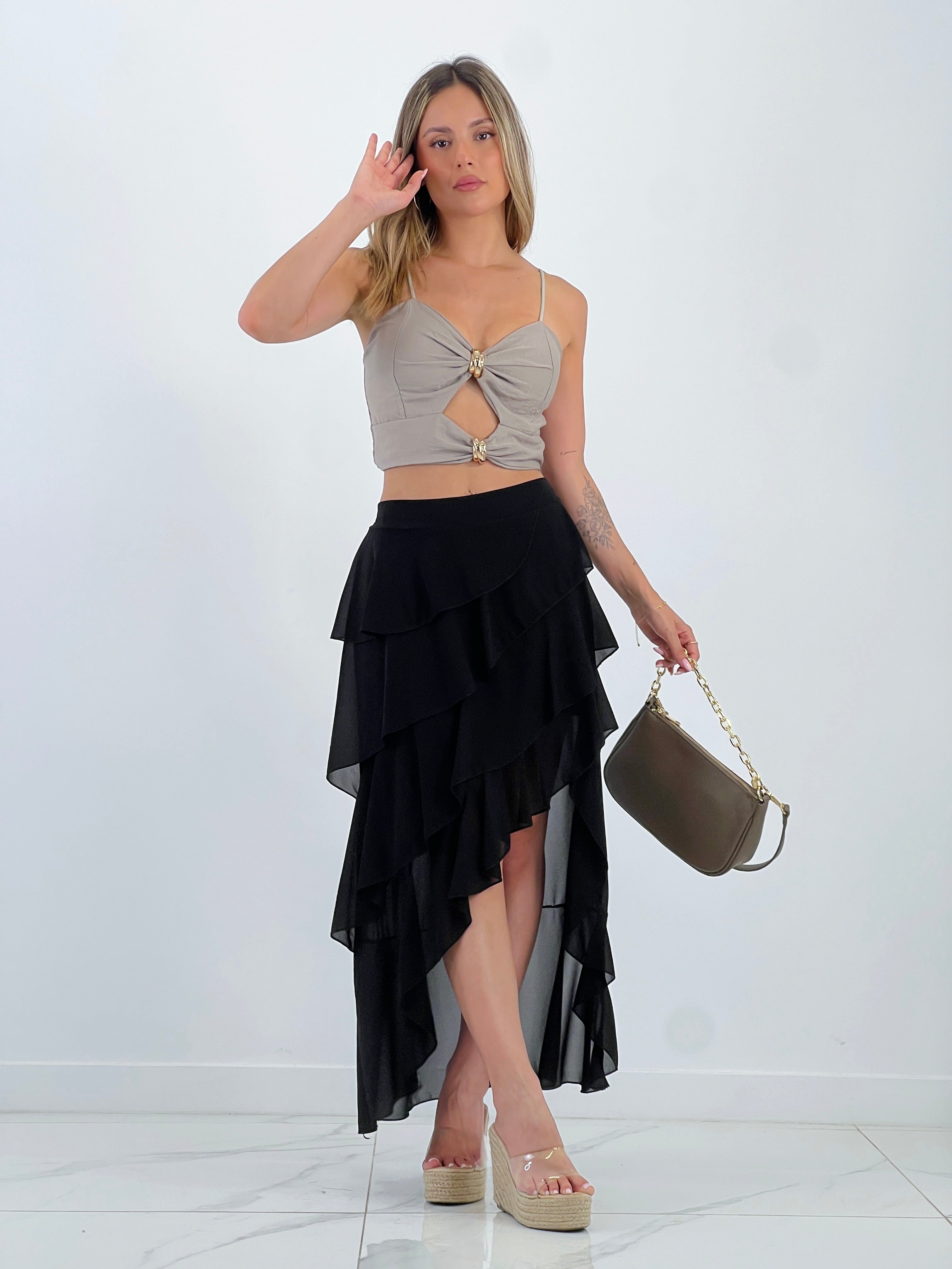 Top with cut-out beads