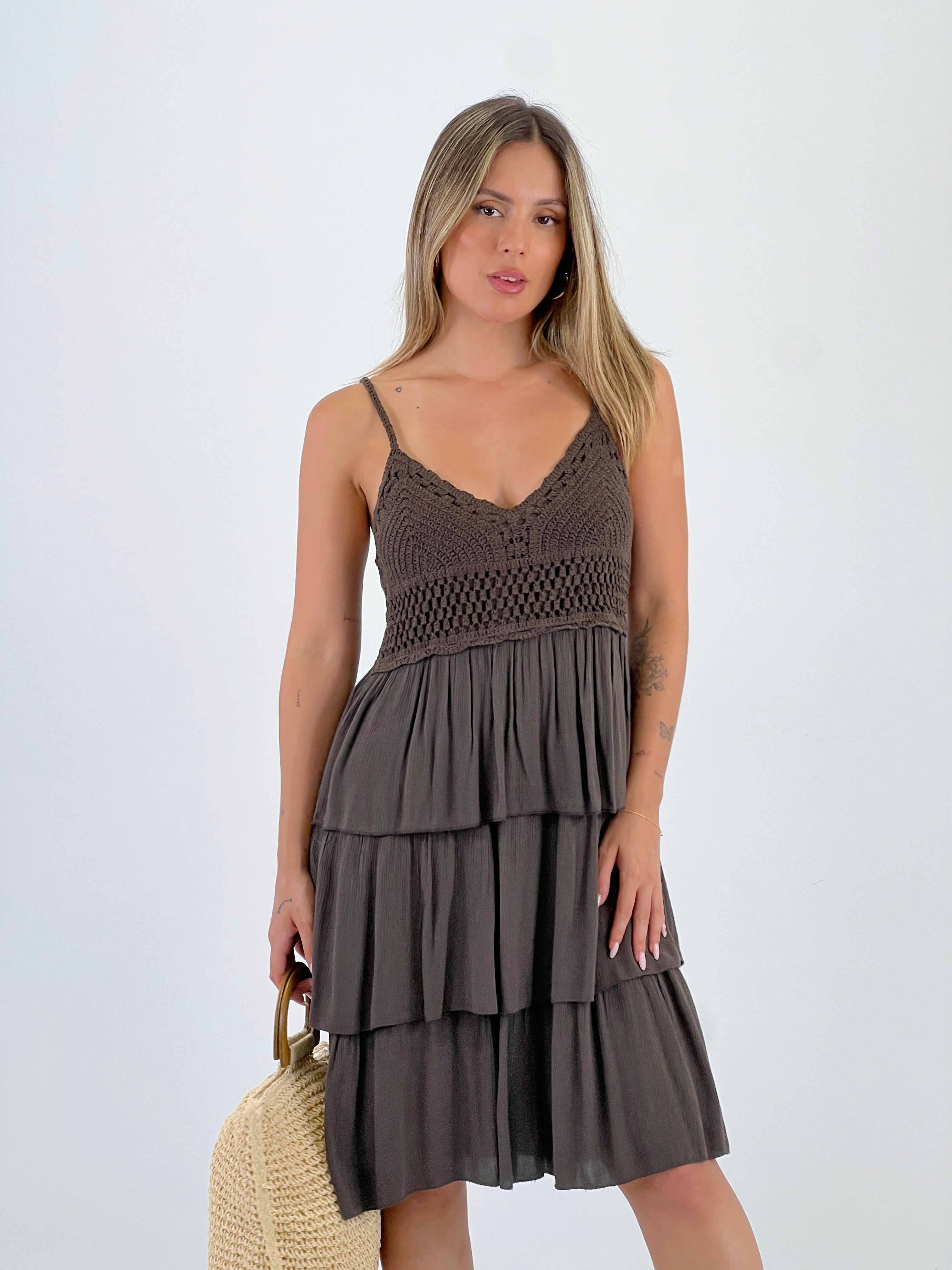 Crochet dress with ruffles