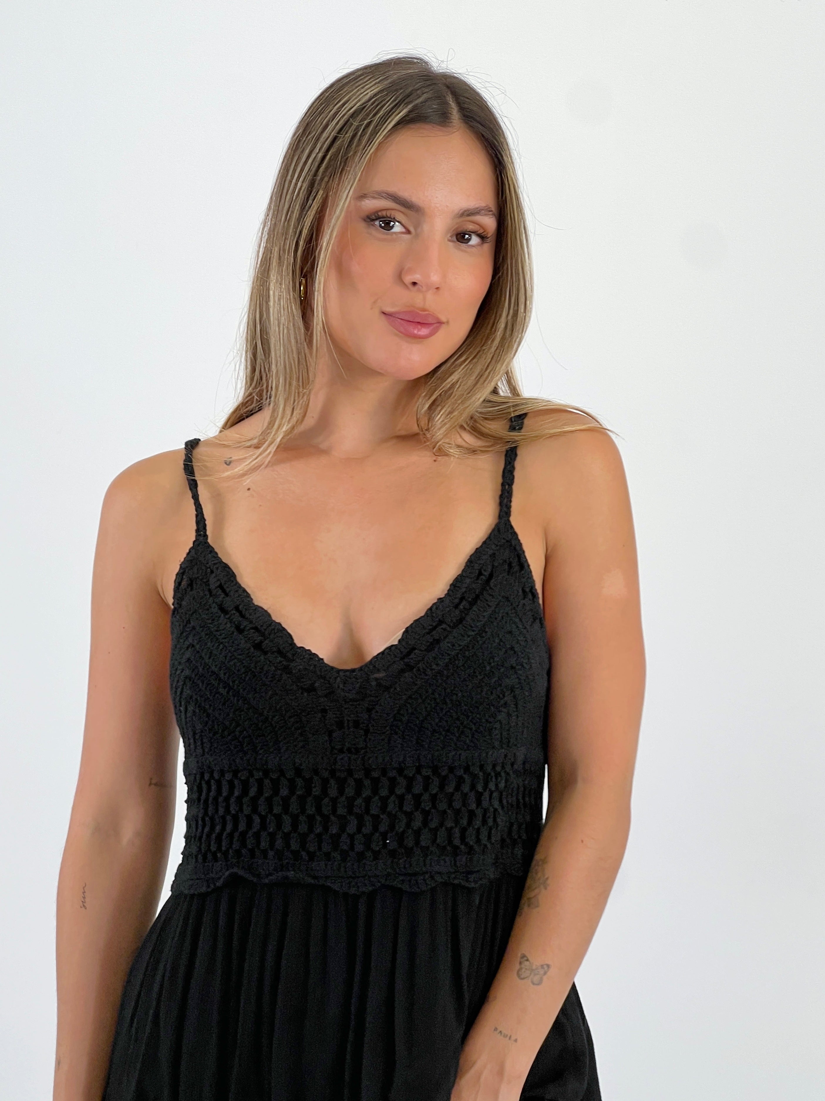 Crochet dress with ruffles