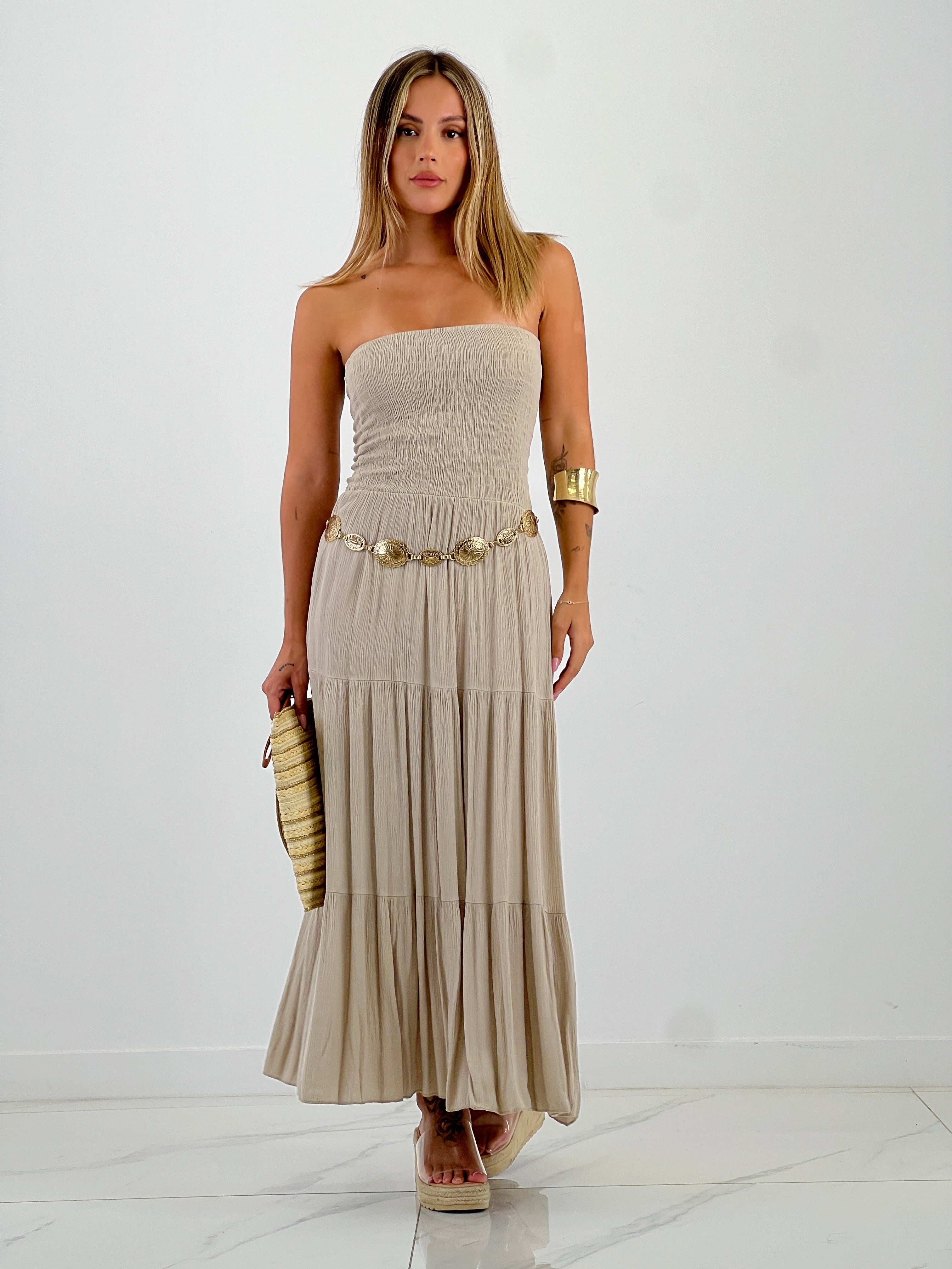 Vestido goma palabra de honor