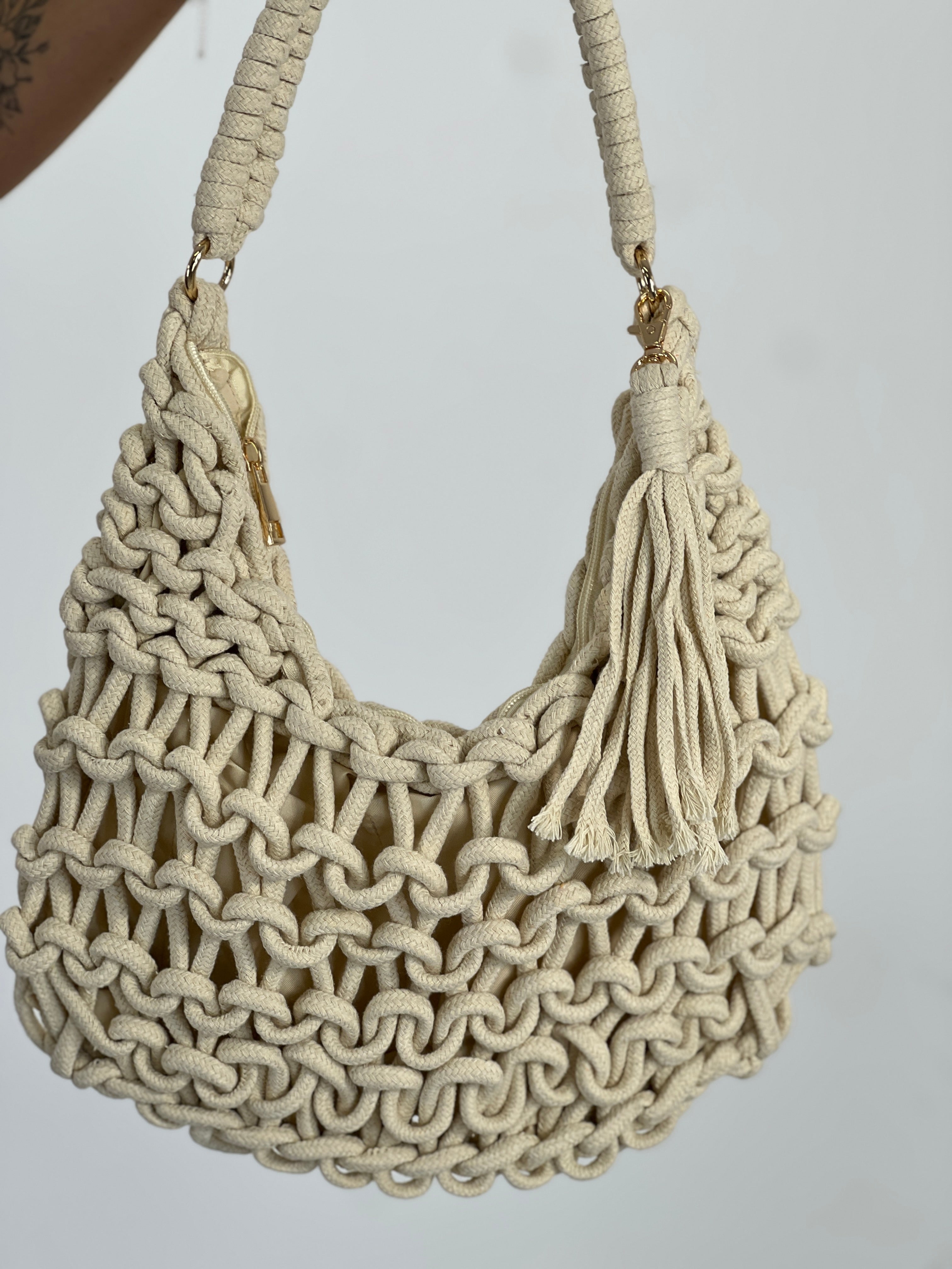 Bolso nudos macramé