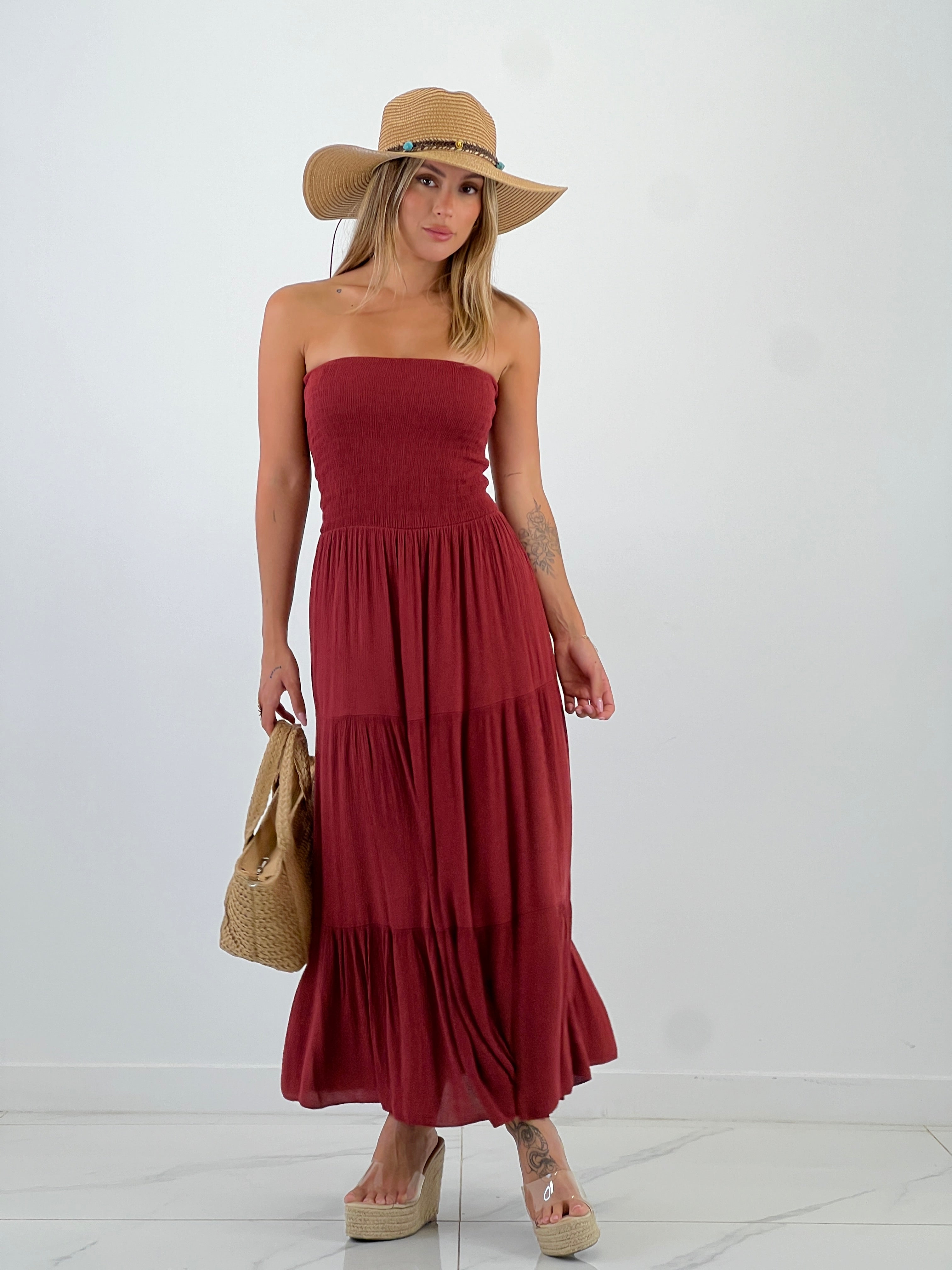 Vestido goma palabra de honor