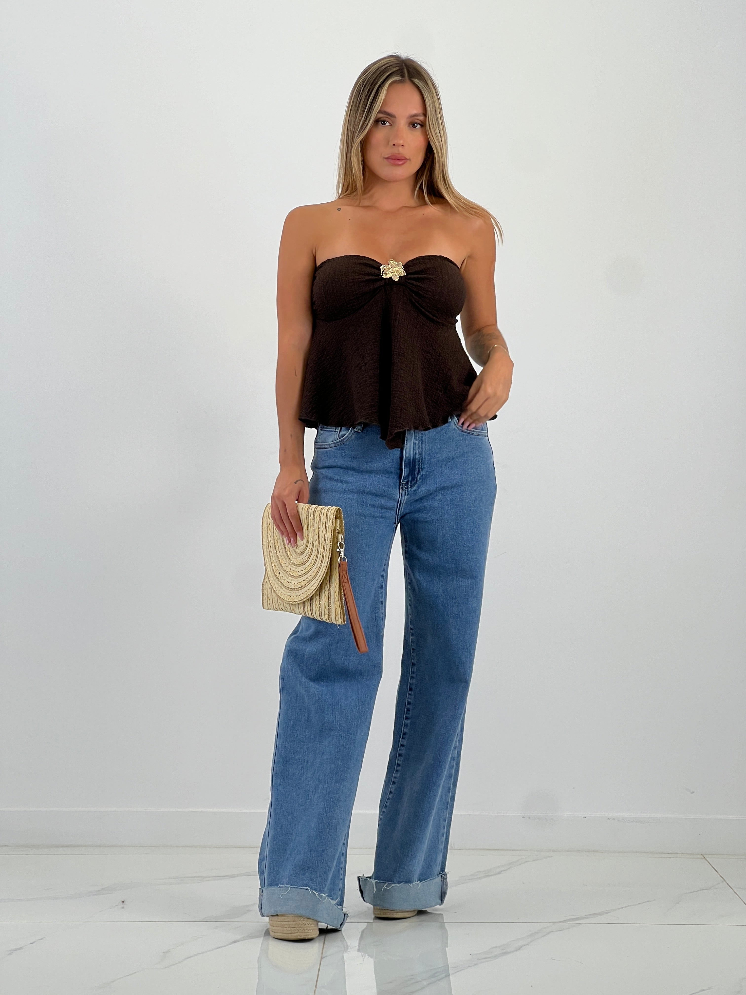 Top strapless flower