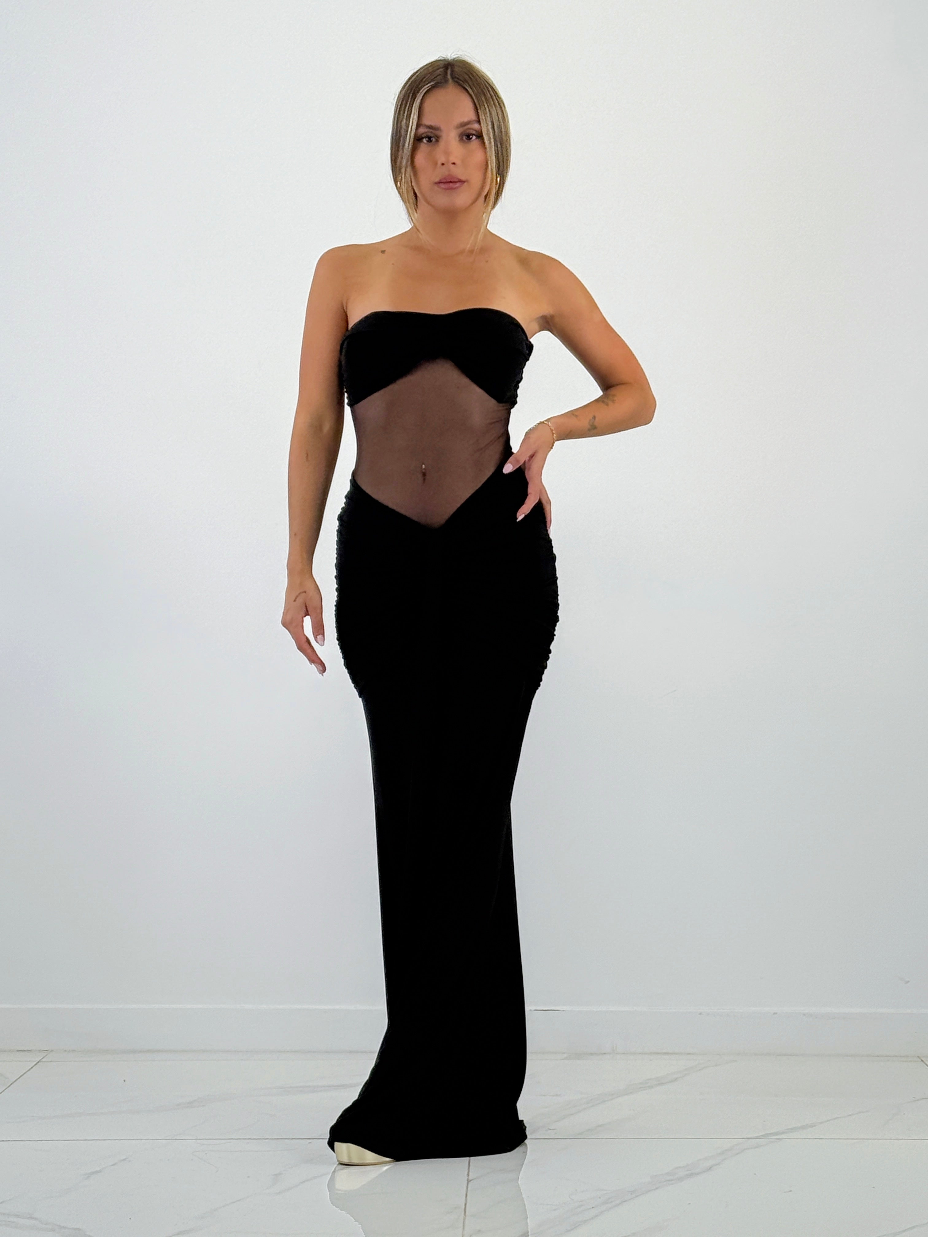 Vestido nudo transparencia