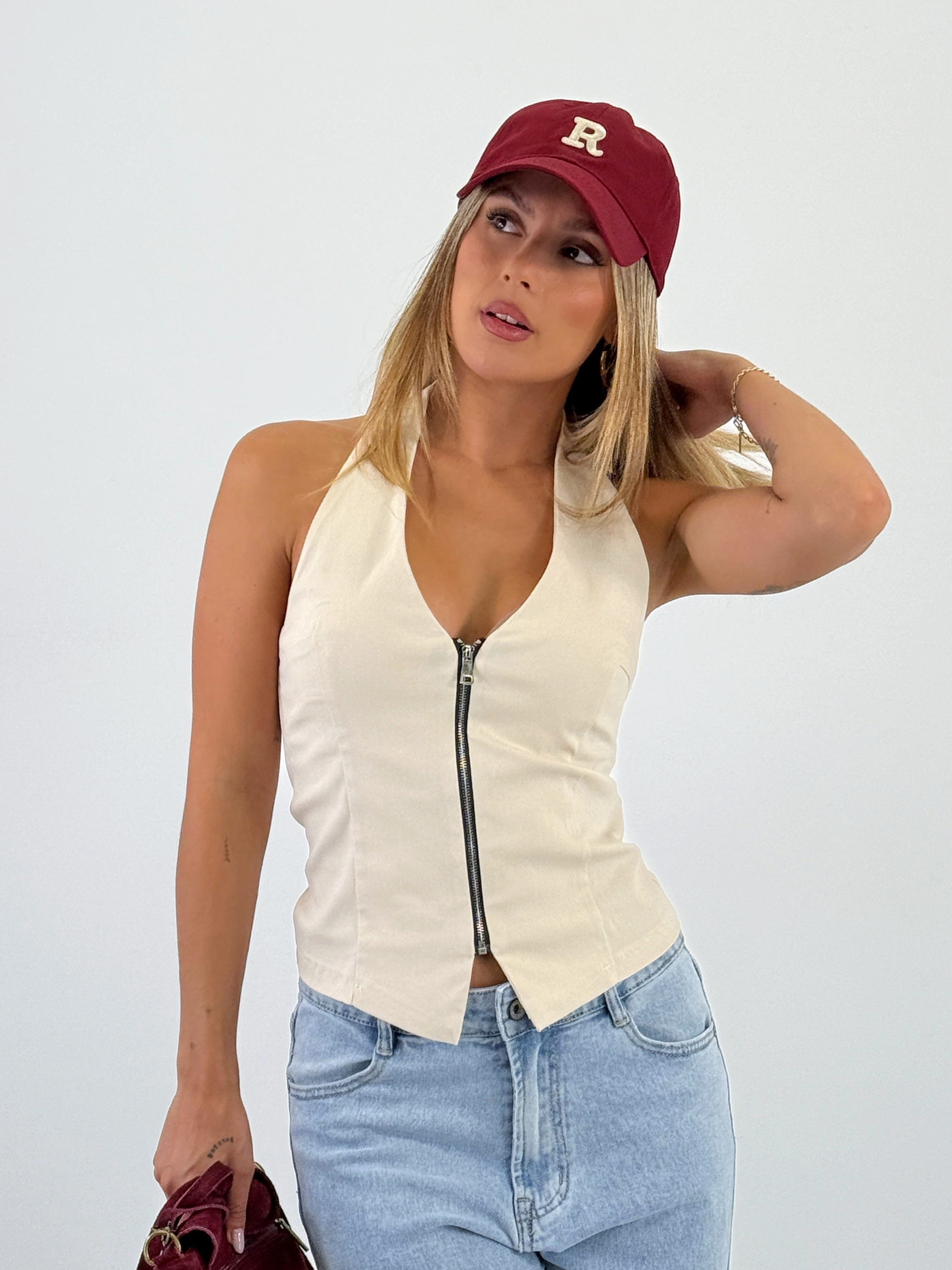 Top chaleco cremallera