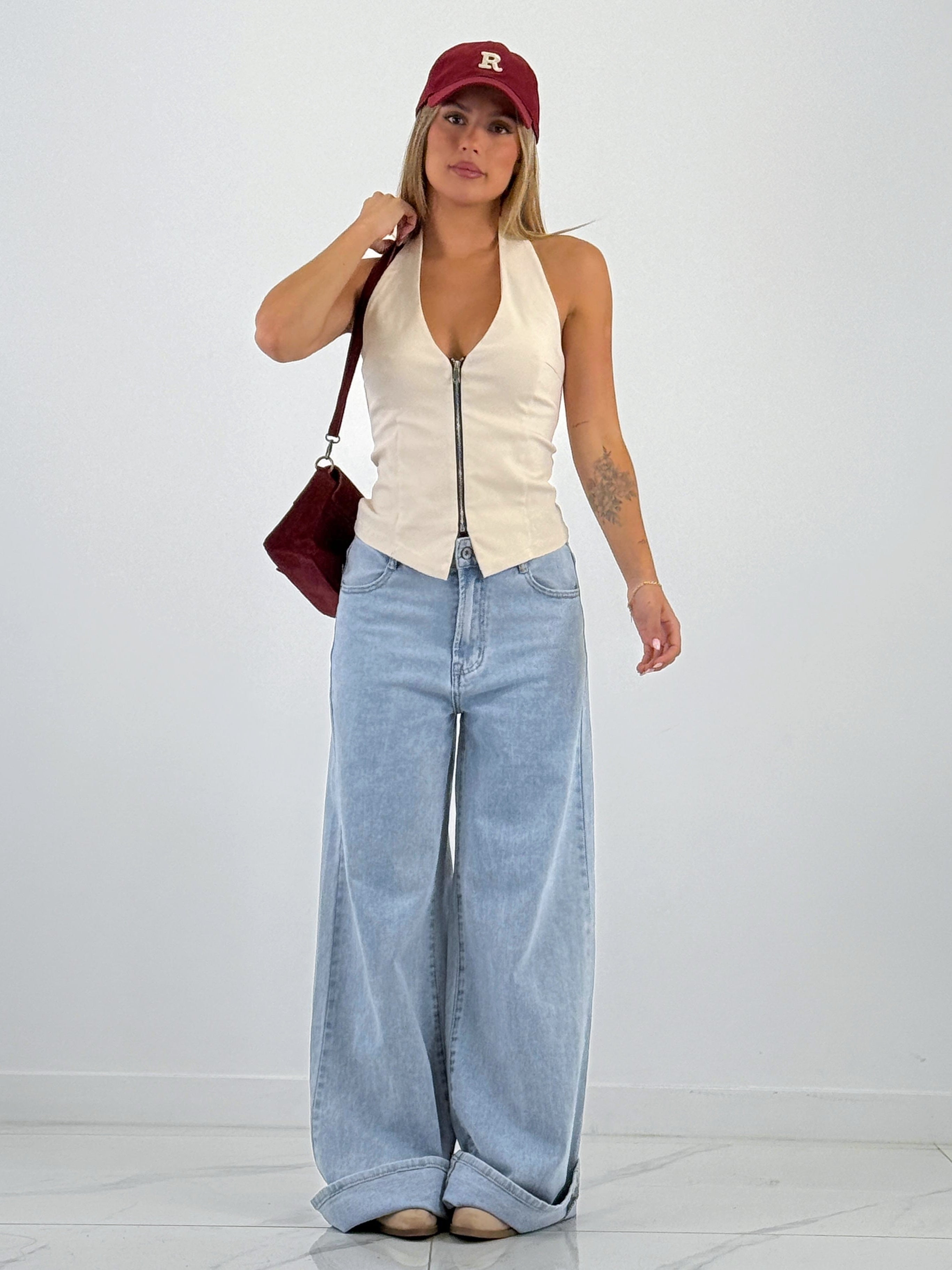 Top chaleco cremallera