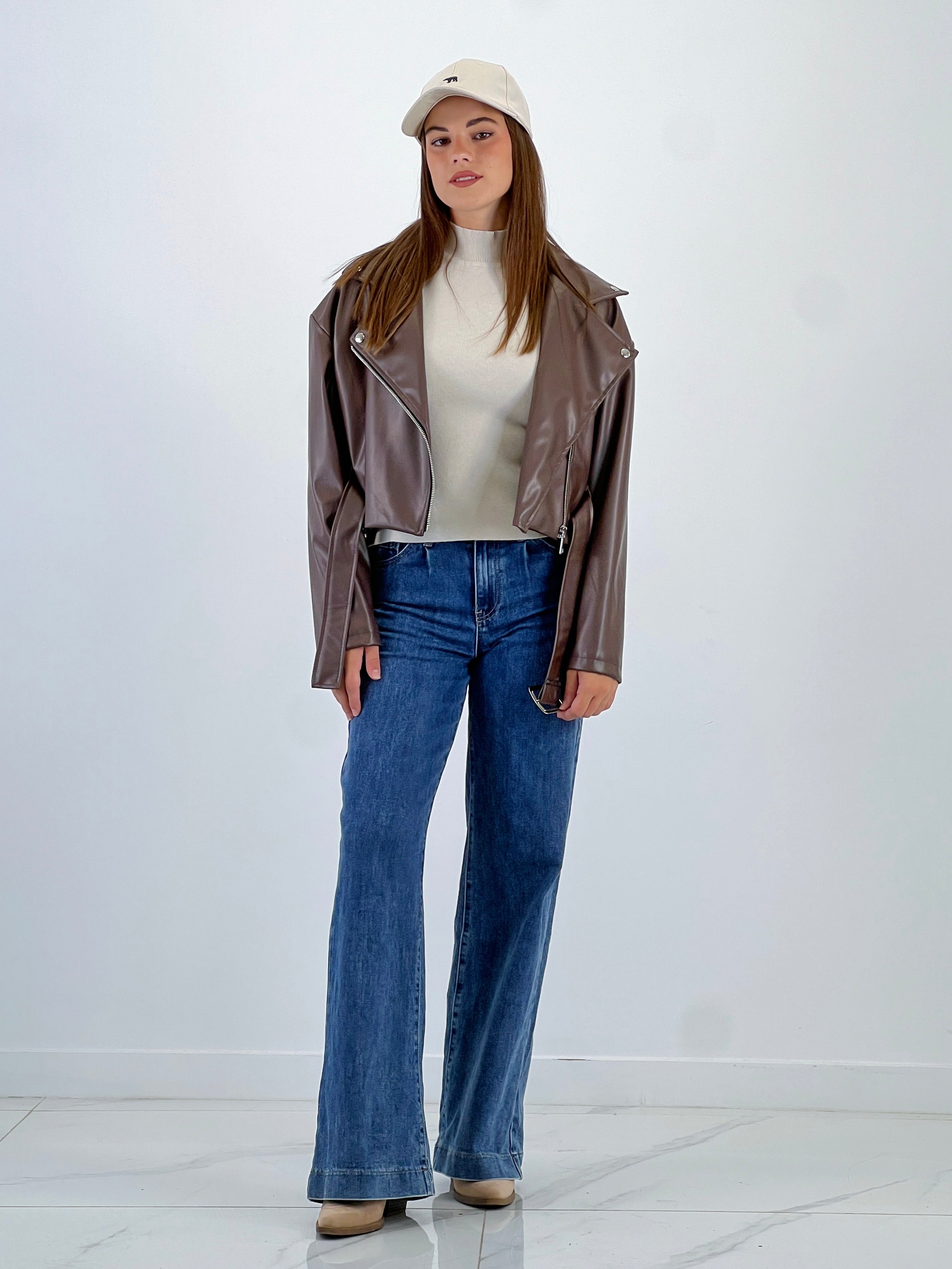 Crossed biker jacket