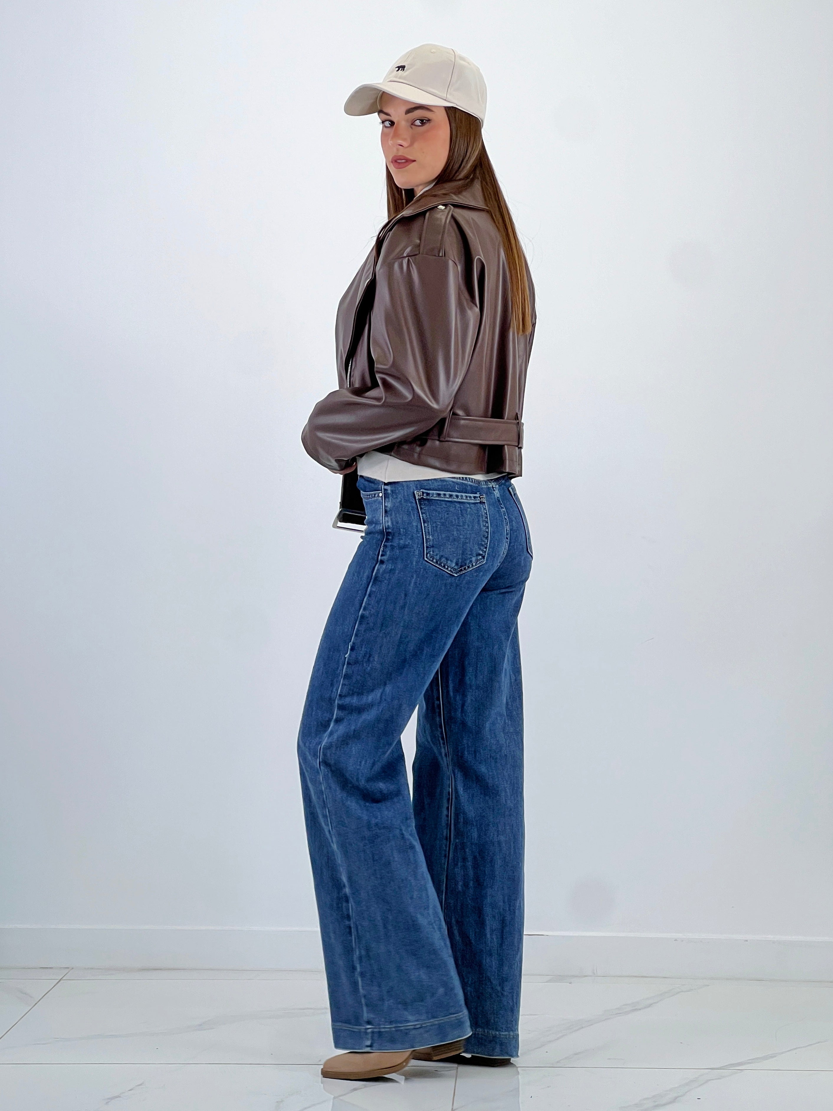 Chaqueta cruzada biker