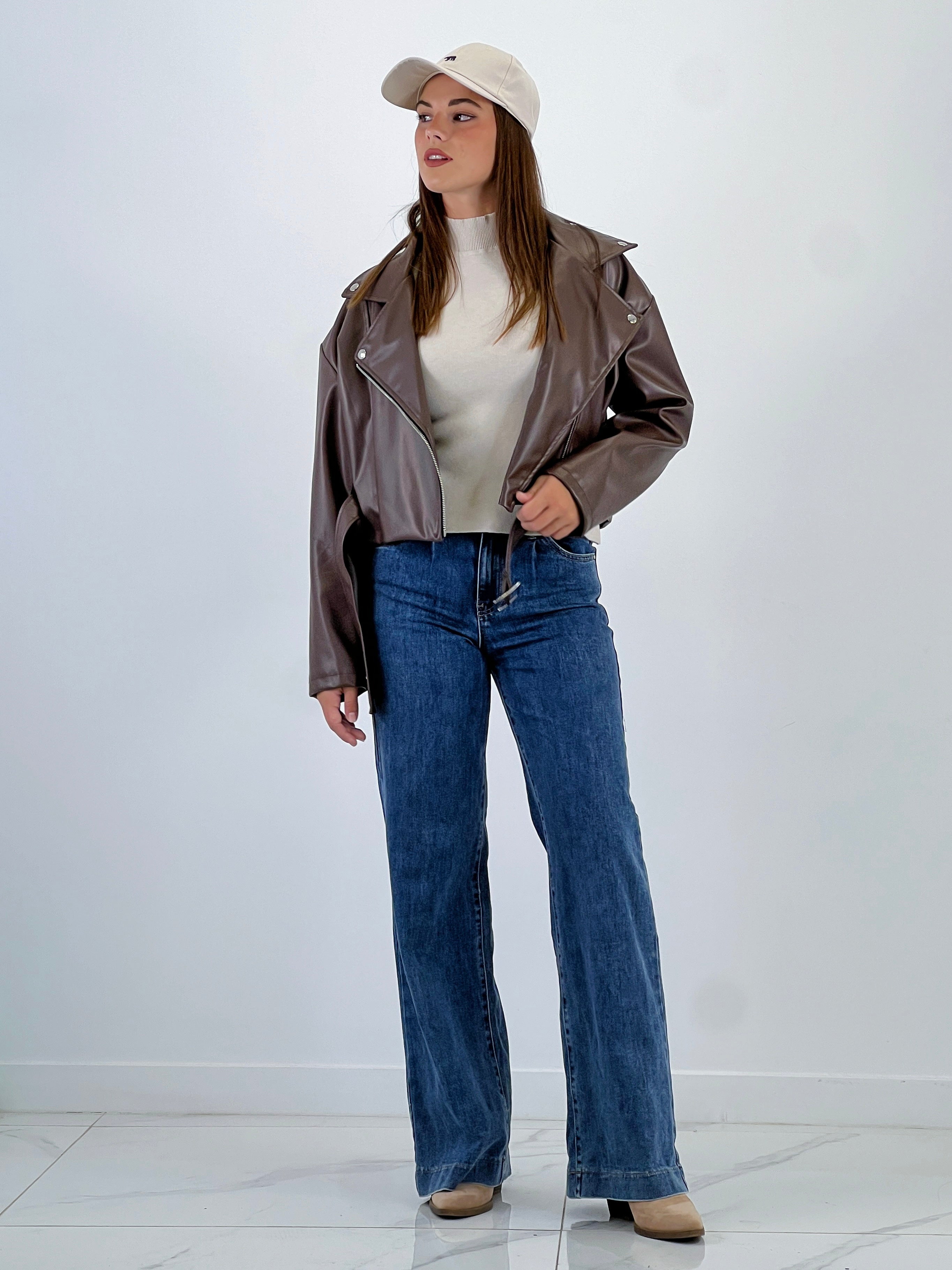 Crossed biker jacket