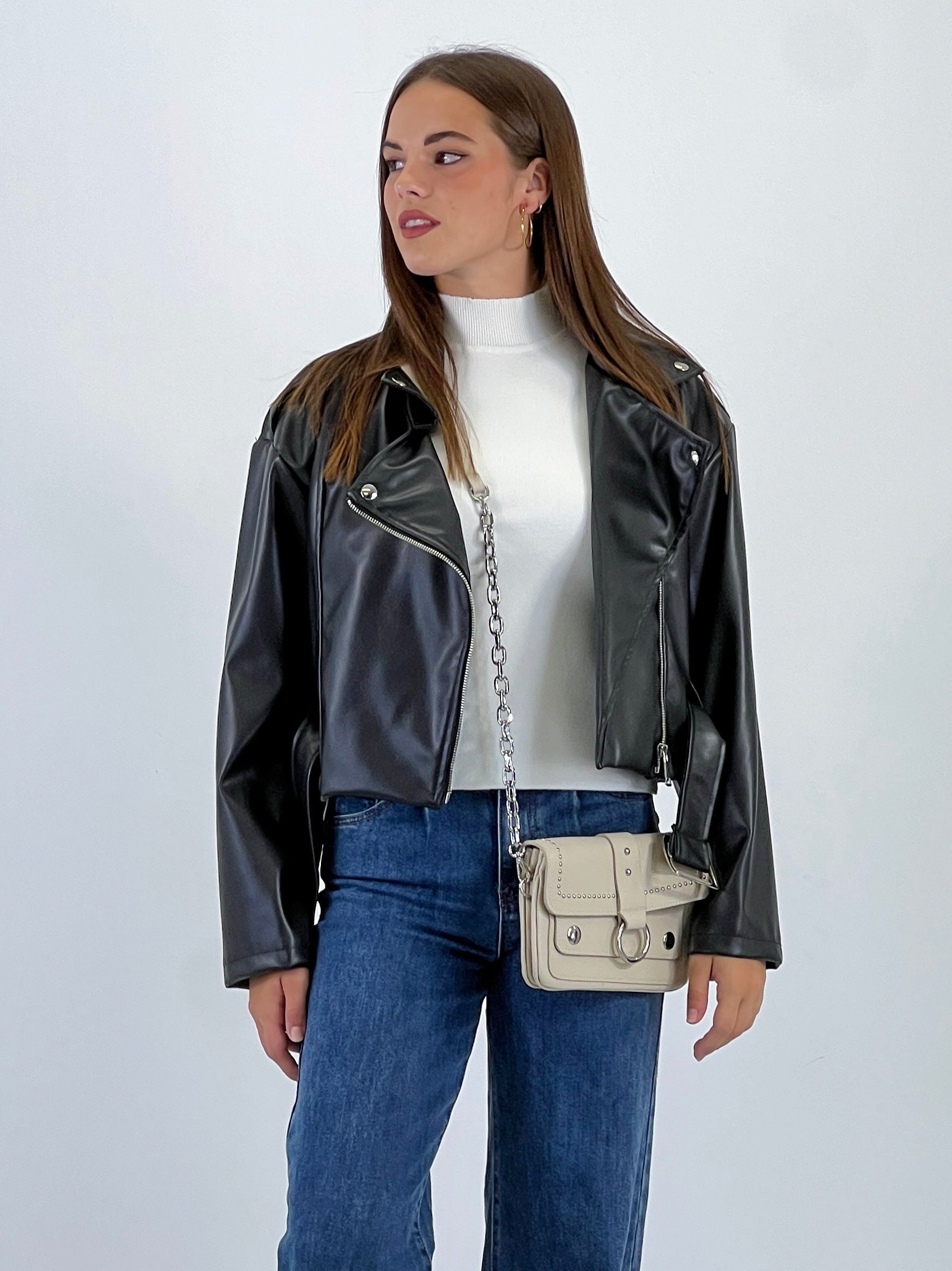 Crossed biker jacket