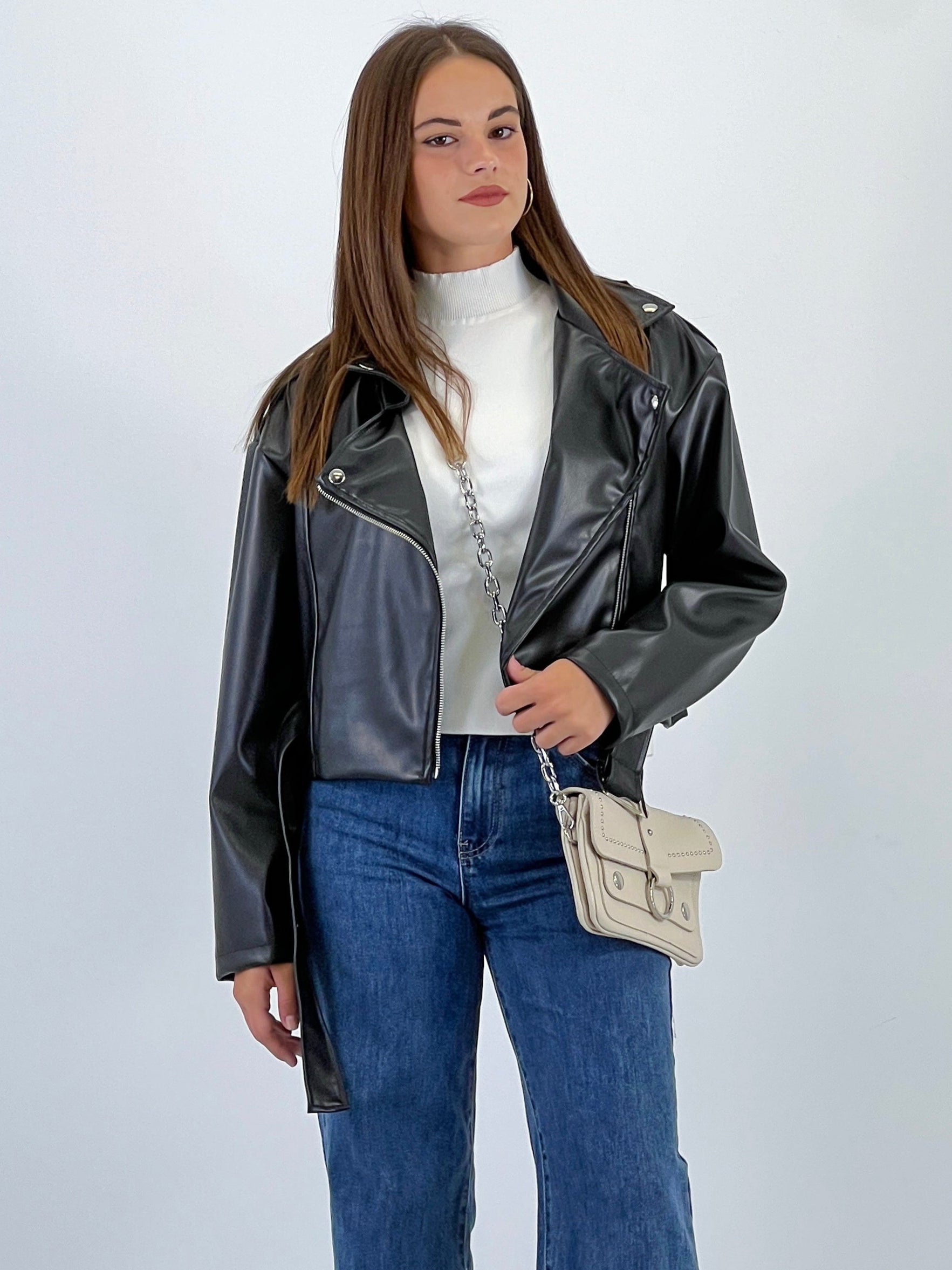 Crossed biker jacket