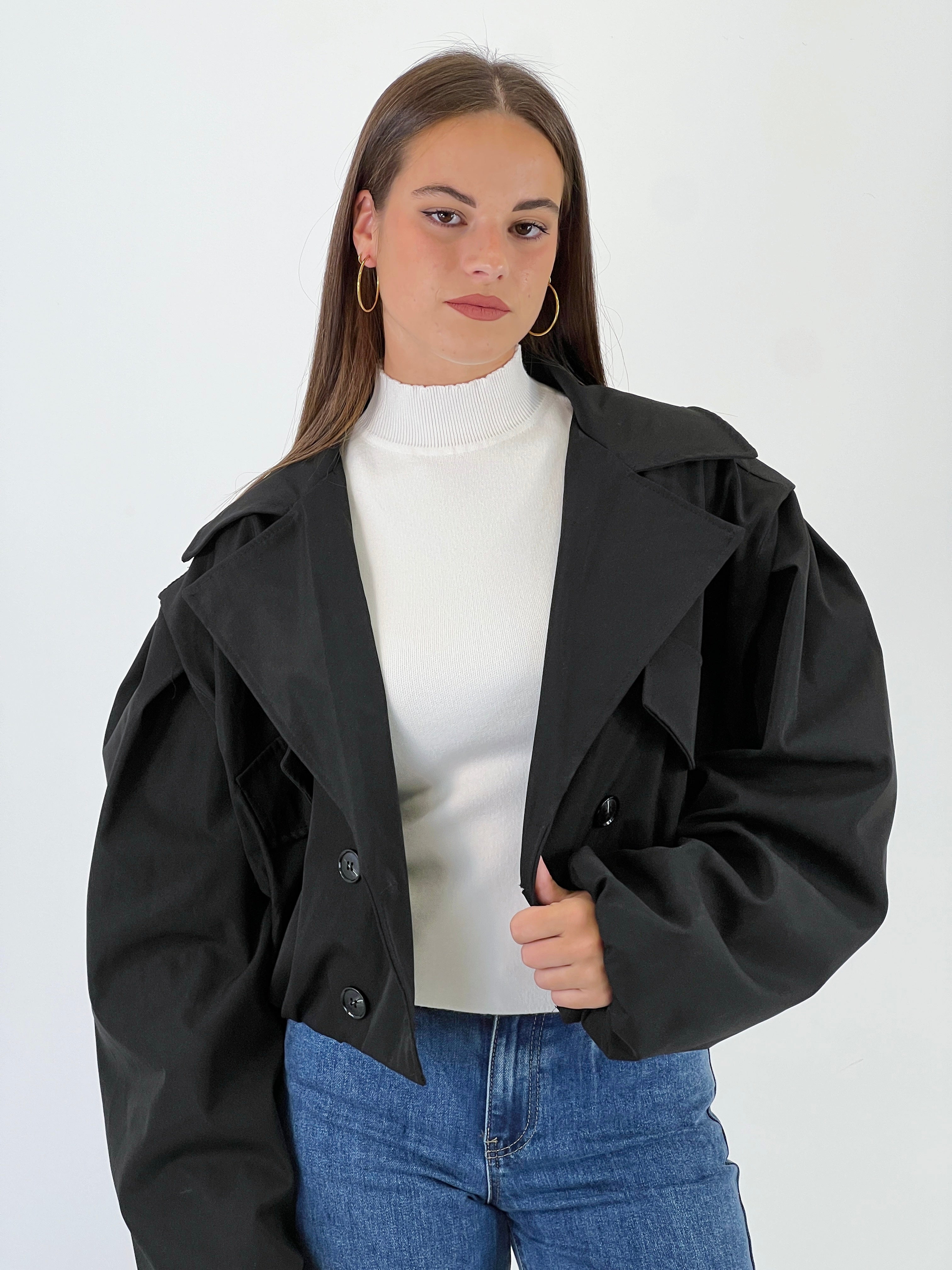 Cazadora cropped oversize