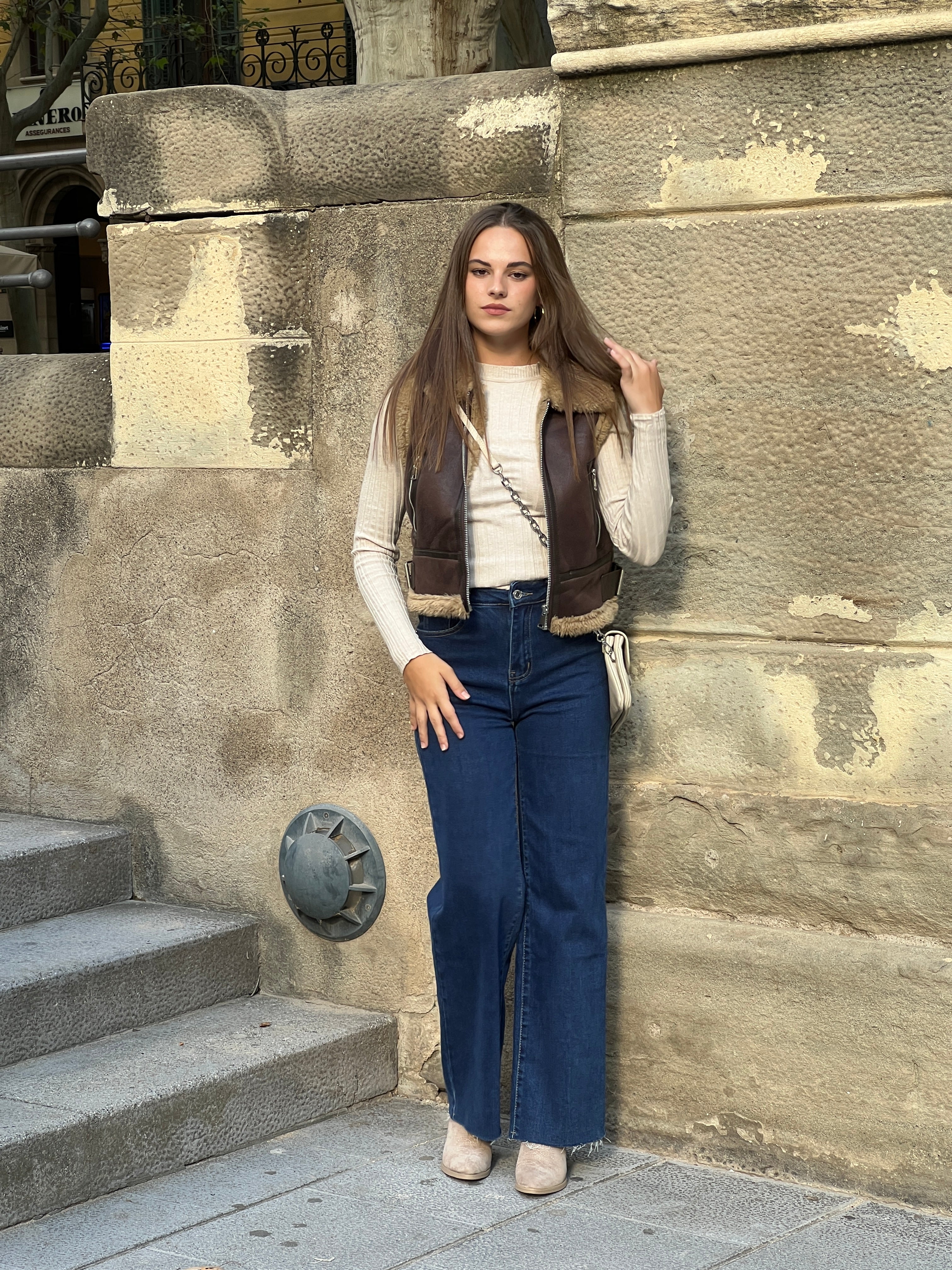 Double-sided cropped vest