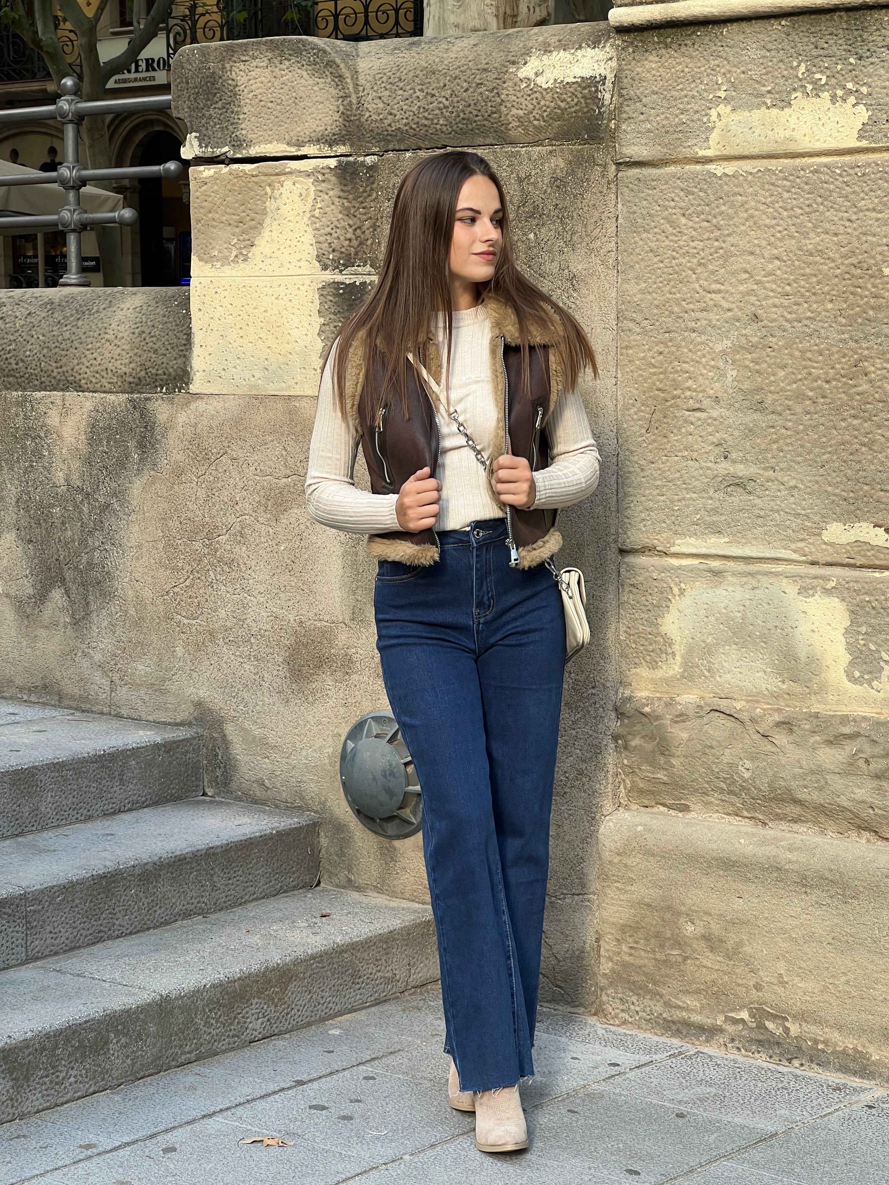 Double-sided cropped vest