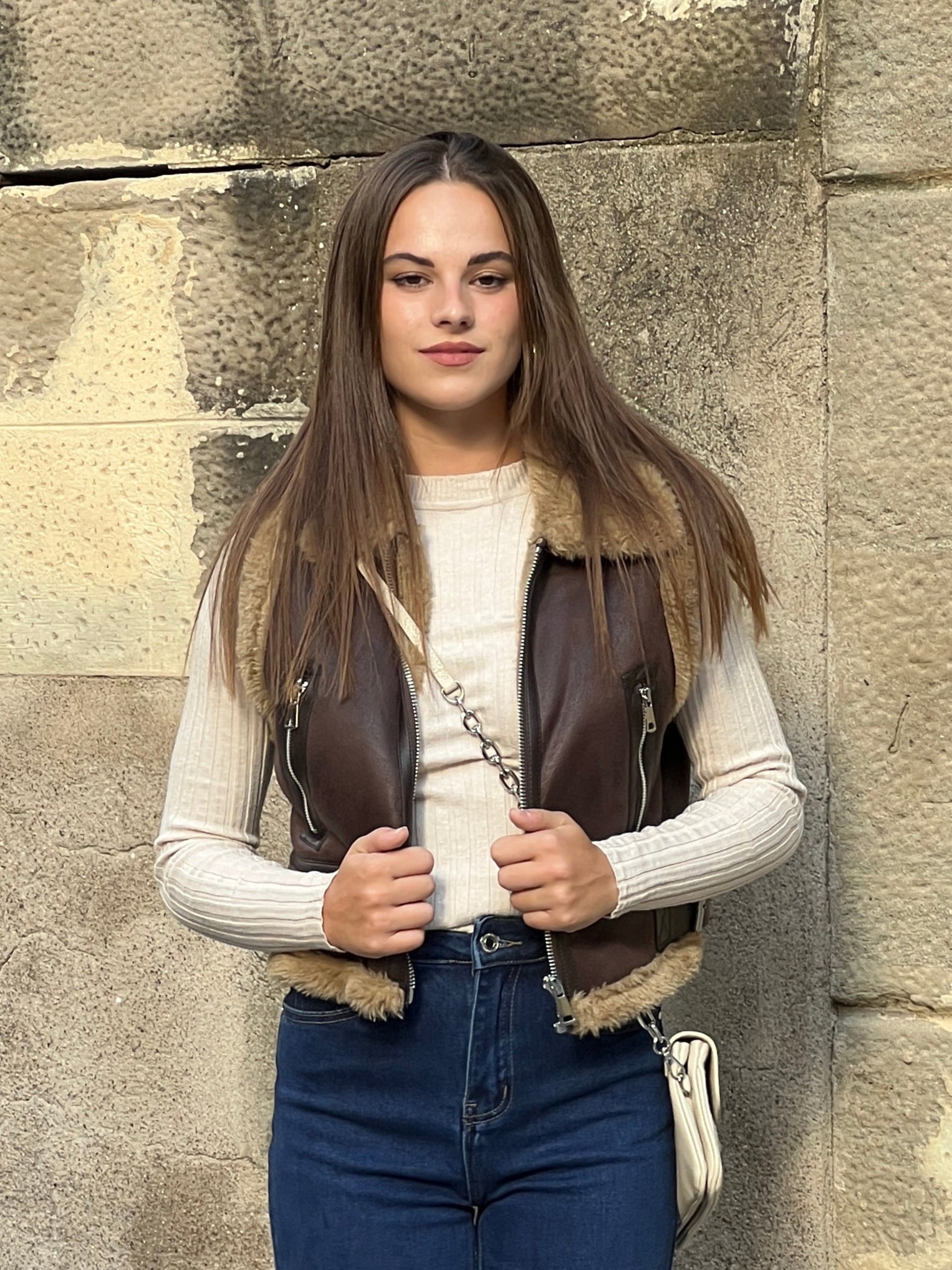 Double-sided cropped vest